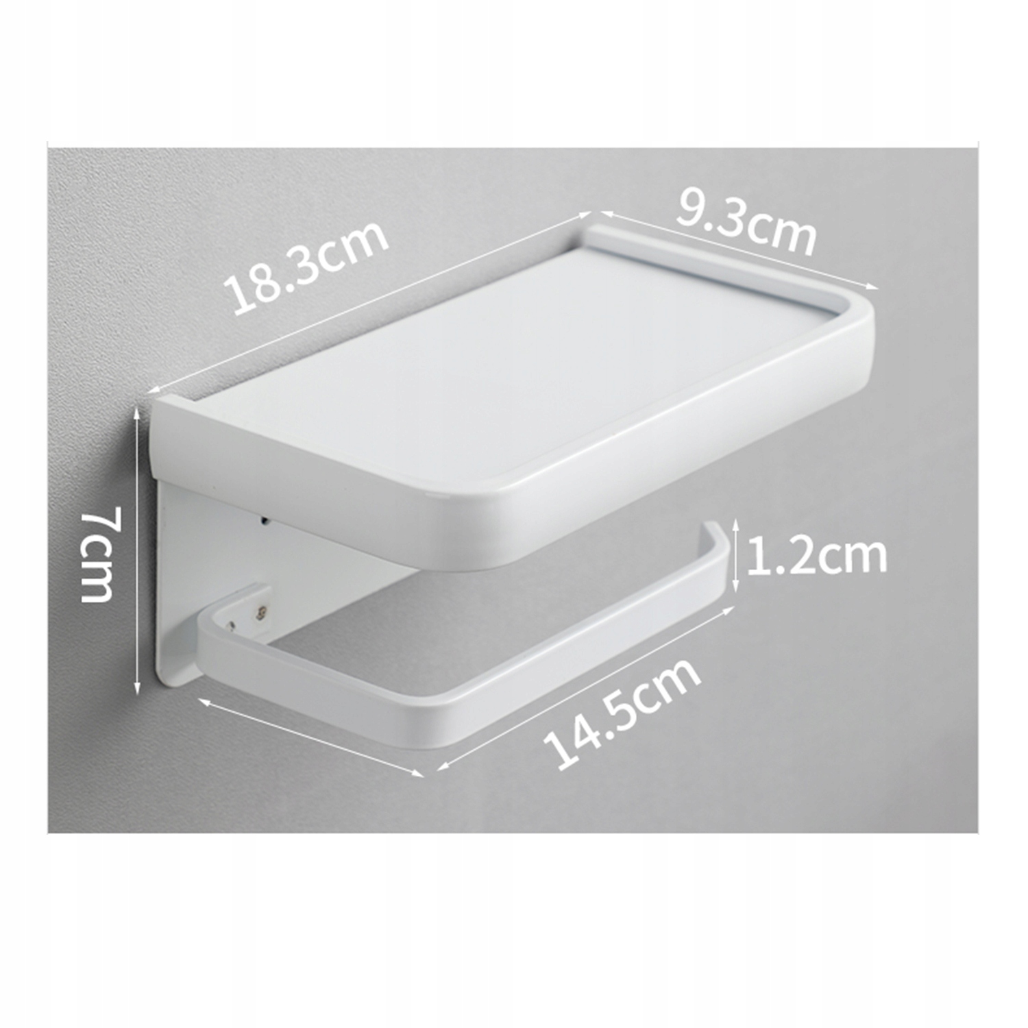 UCHWYT NA PAPIER TOALETOWY Z PÓŁKĄ z klejem Biały Przeznaczenie na papier
