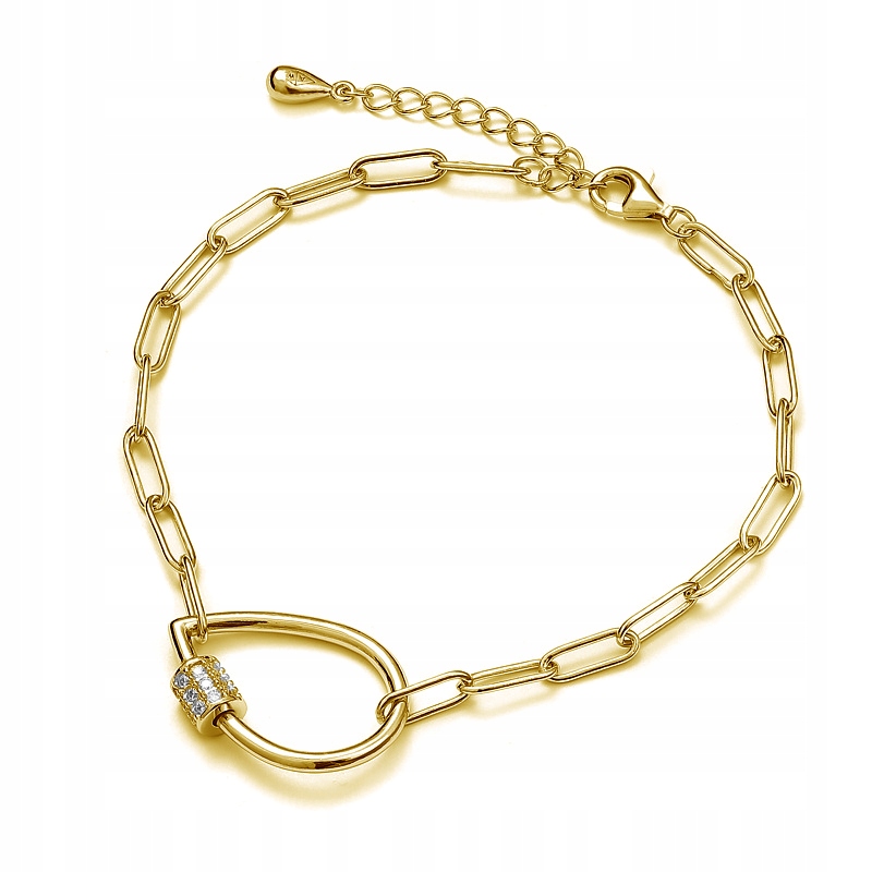 Stříbrný náramek Ag 925 pozlacená slza B05110