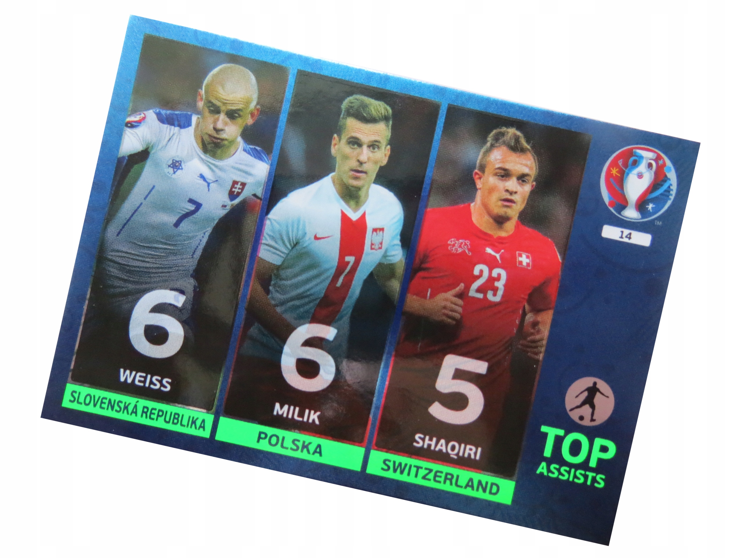 Panini Uefa Euro 2016 Karty Piłkarskie Top Assists Milik Weiss Shaqiri 14