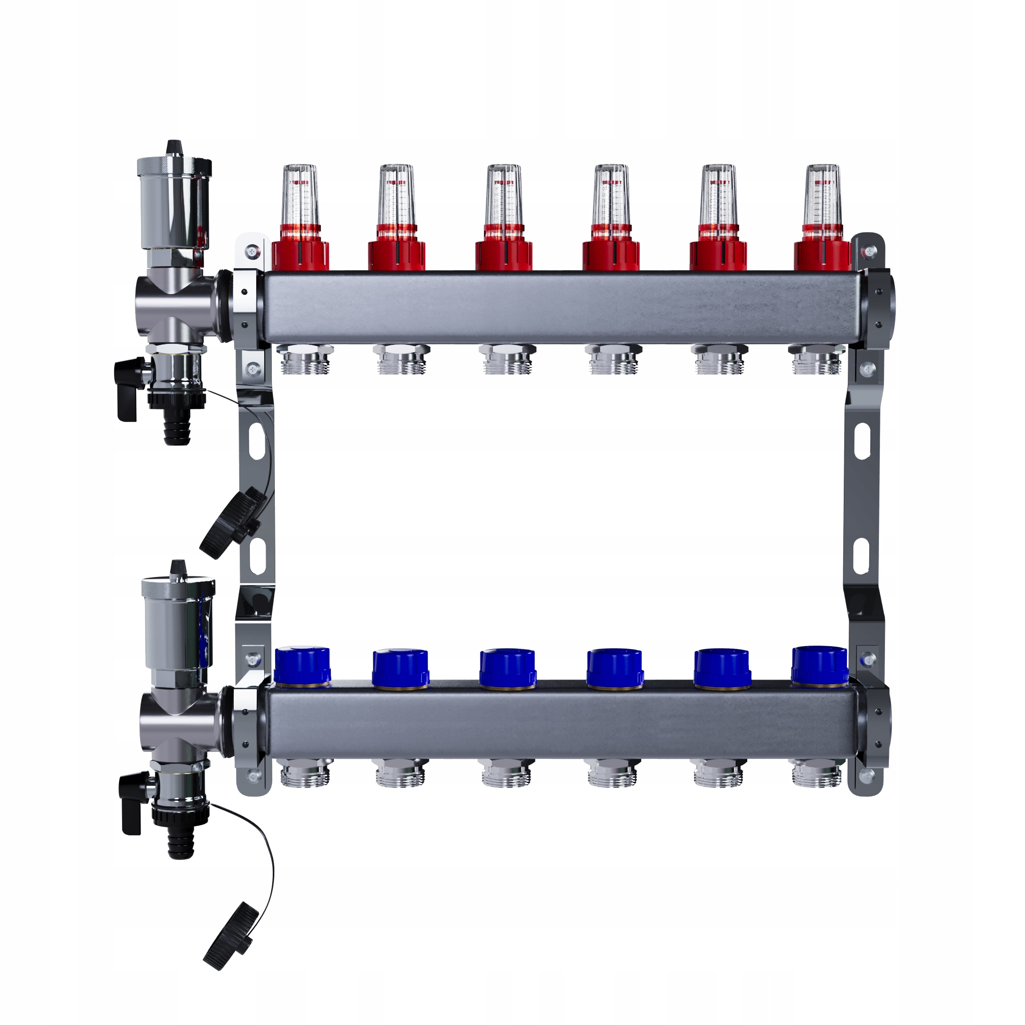 Rozdělovač pro podlahu 6 okruhů nerezový pro podlahové vytápění