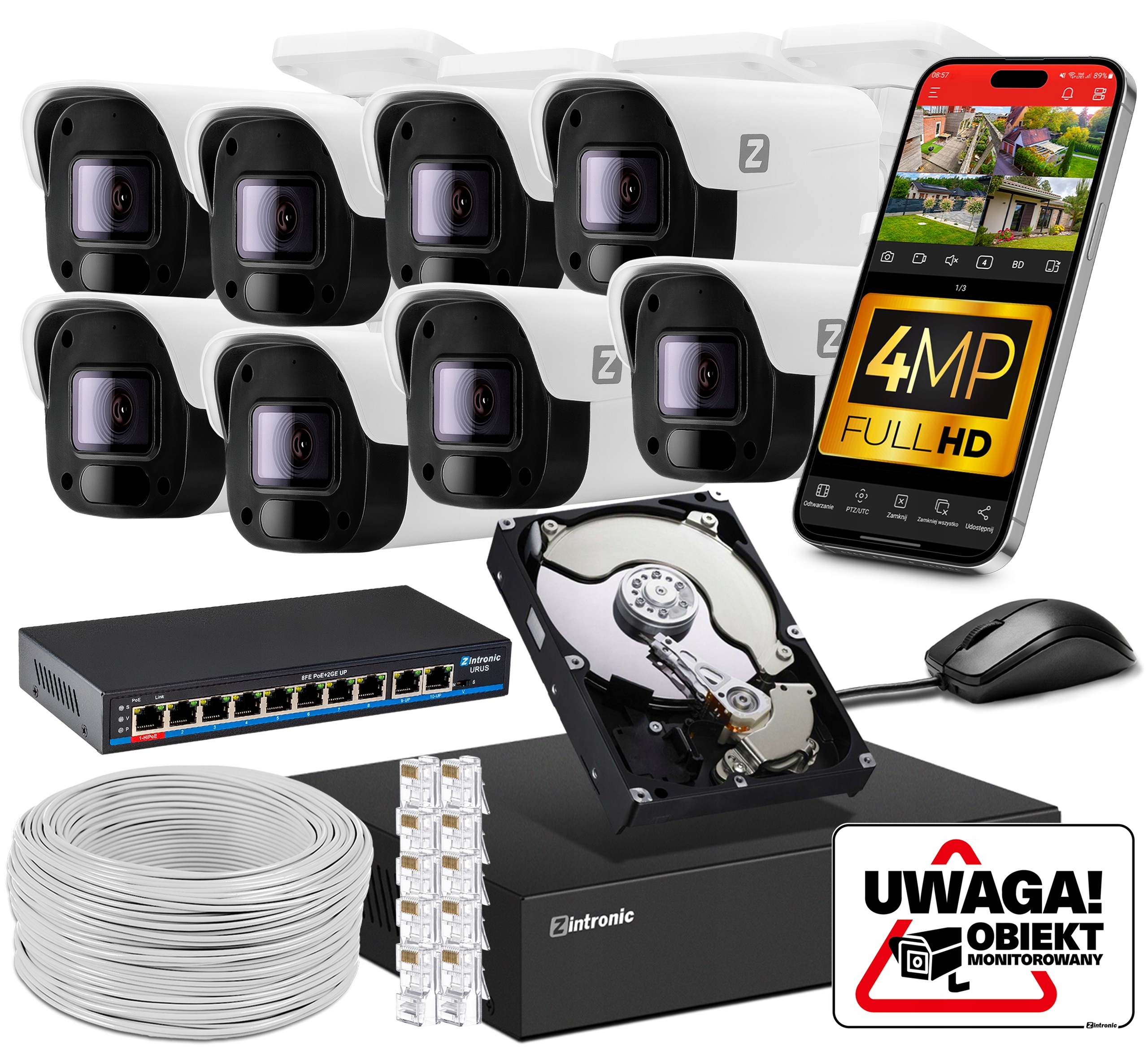 Sada Pro Monitorování Kanceláře 4MPx Ip Poe 8 Kamer 4MPx 1TB Náhled Aplikace