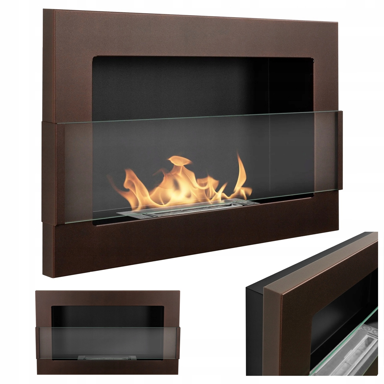 Biokrb Závěsný Se Sklem 650X400 Hnědý Strukturovaný Mat