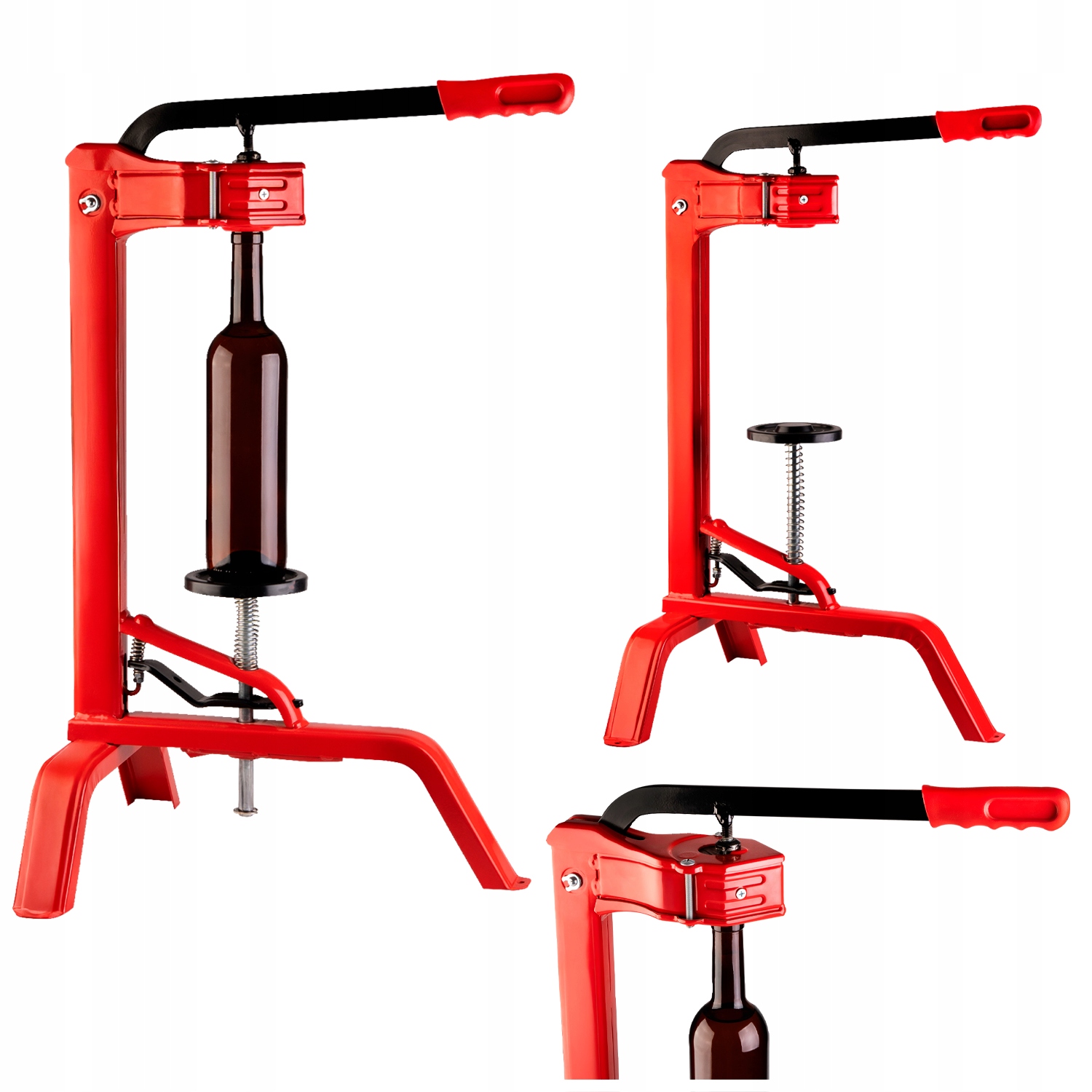 KORKOWNICA DO BUTELEK WINA KORKÓW jednoramienna METALOWA PÓŁAUTOMATYCZNA