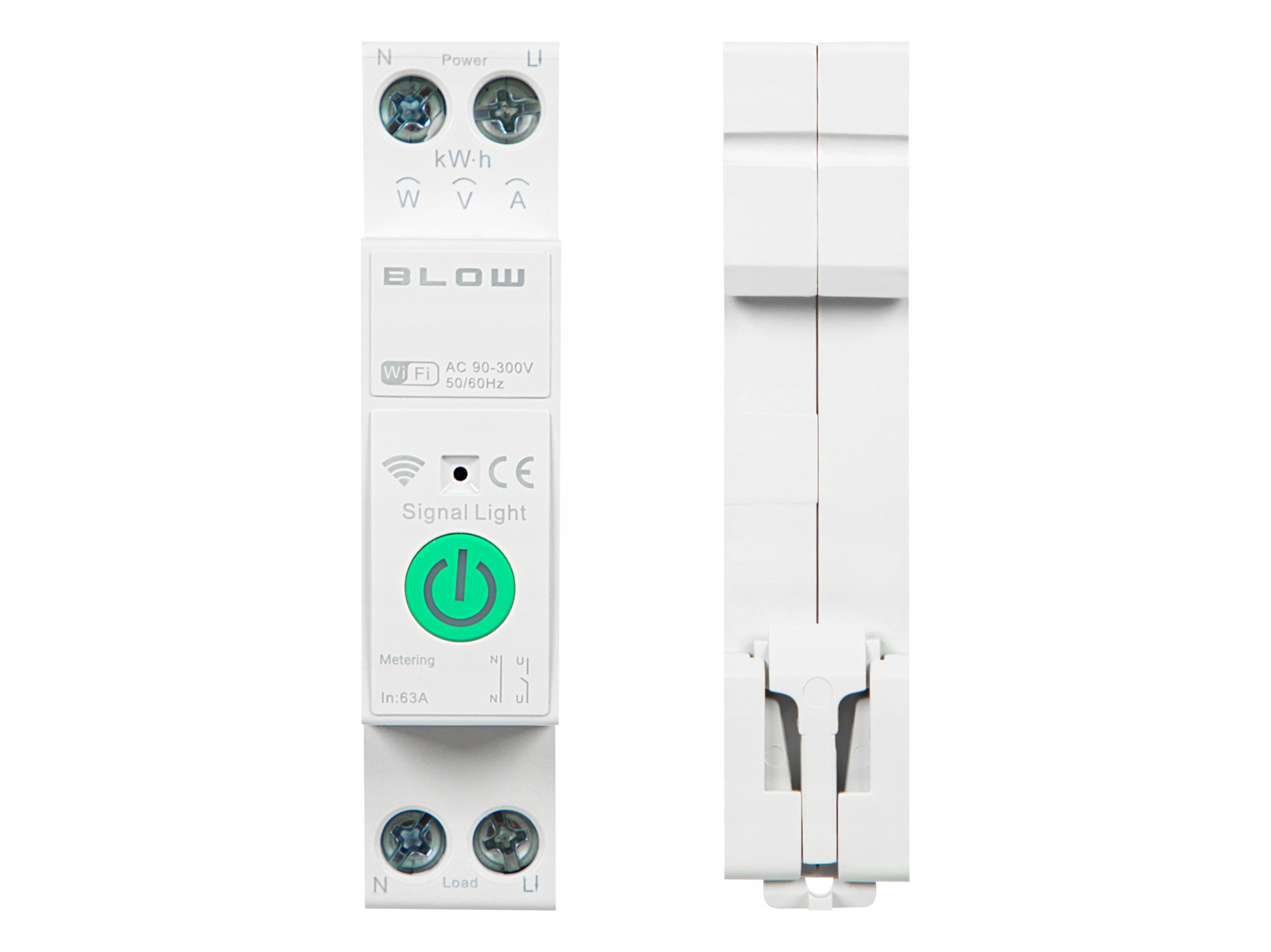 PRZEKAŹNIK WiFi Z POMIAREM PRĄDU MOCY NA SZYNĘ DIN TUYA SMART WIFI SWITCH Kod producenta 72-097#