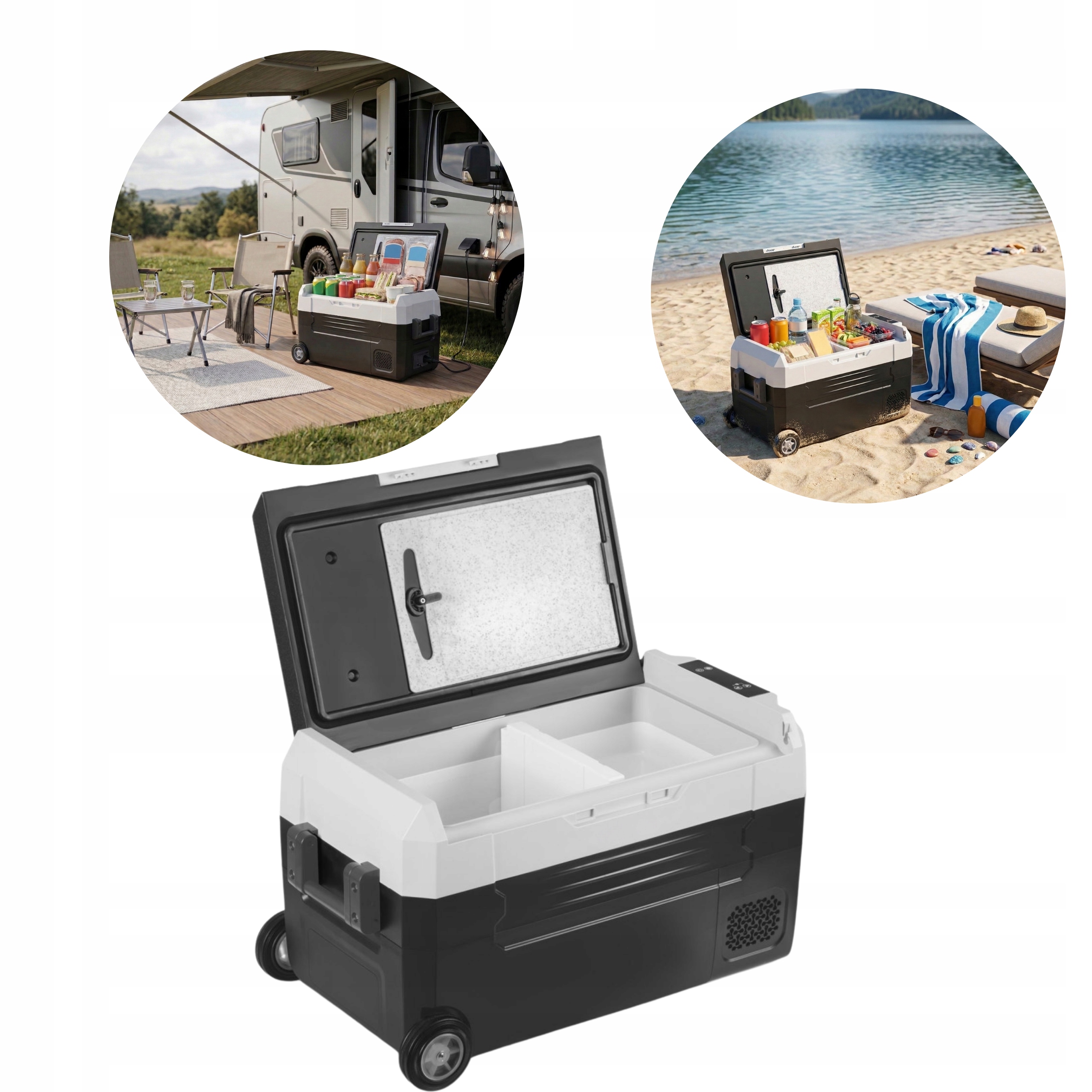 TURYSTYCZNA LODÓWKA KOMPRESOROWA PRZENOŚNA SAMOCHODOWA ZAMRAŻARKA 32L