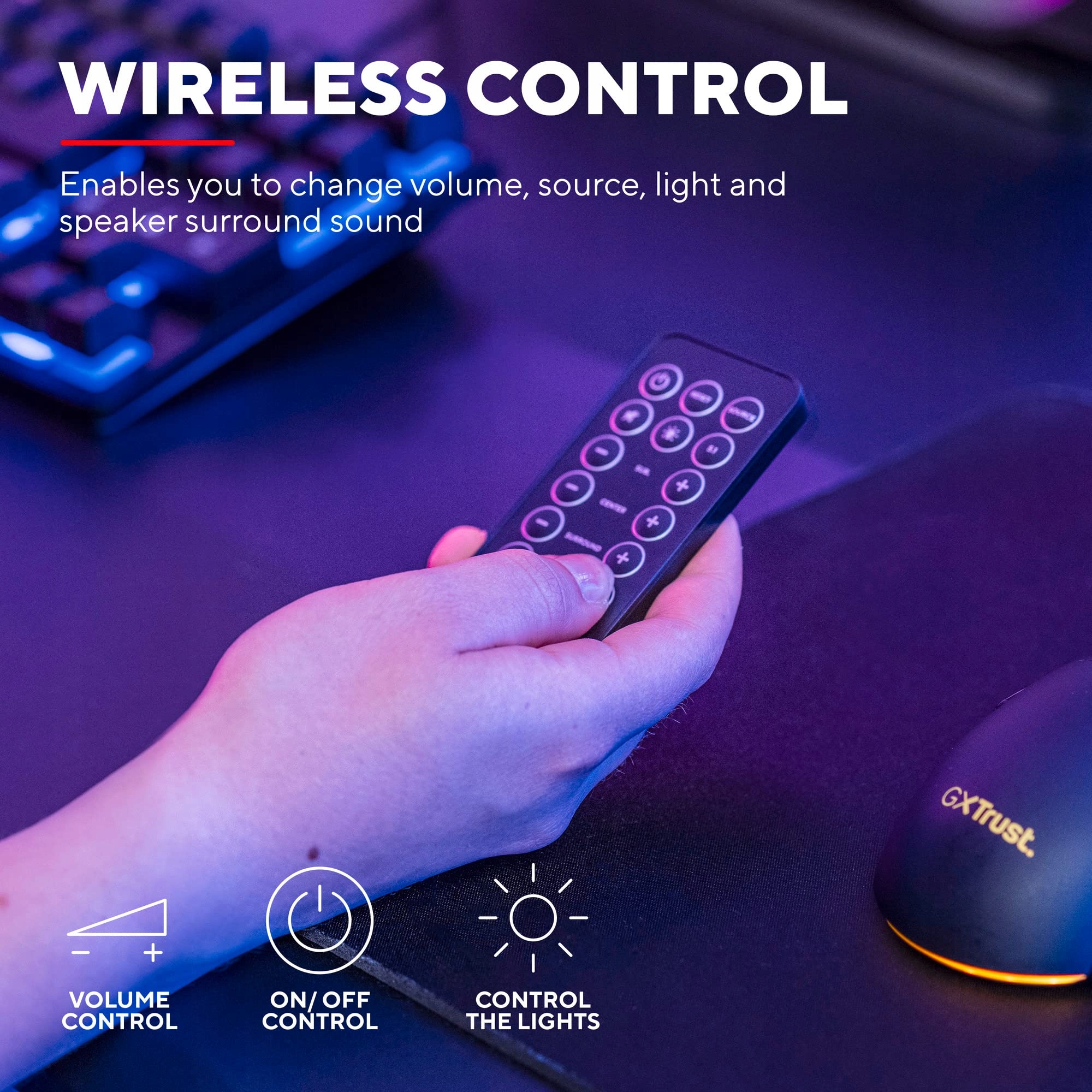 TRUST GAMING GXT 658 TYTAN 5.1 Głośniki Surround z Subwooferem LED 180W — miniatura 5