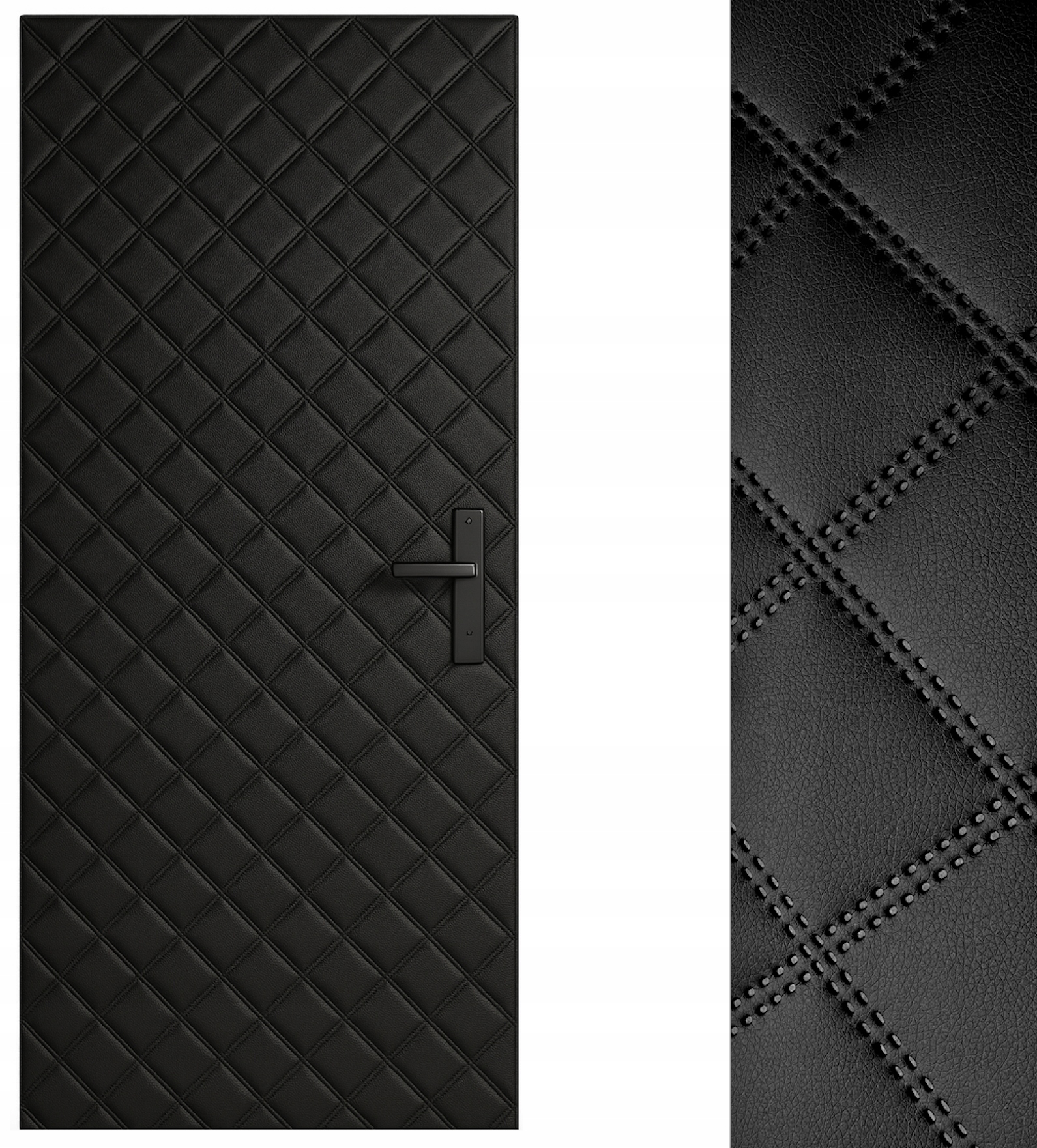 Černá 115x215 Dveřní Čalounění Potah na vnější dveře Zateplení