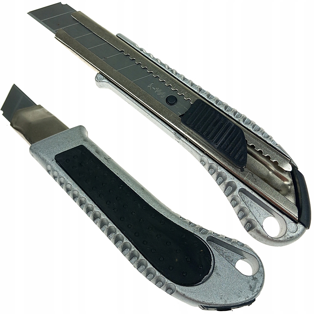 NÓŻ DO TAPET NOŻYK TAPICERSKI ŁAMANE OSTRZE 18MM METALOWA OBUDOWA