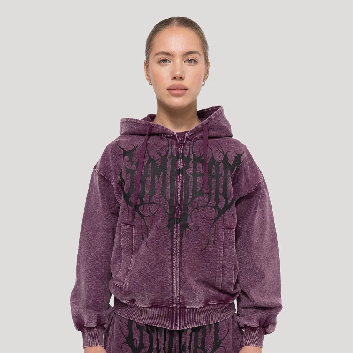 GymBeam Damska bluza z kapturem Abyss Raisin L