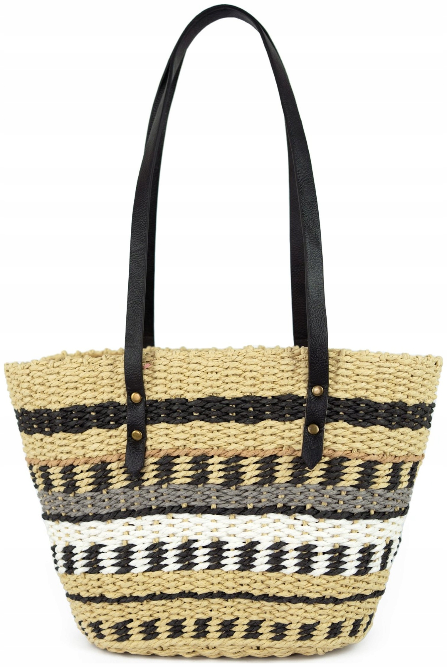 Kabelka s košíkem Ksanti pletená dámská na léto, přírodní, světle béžová