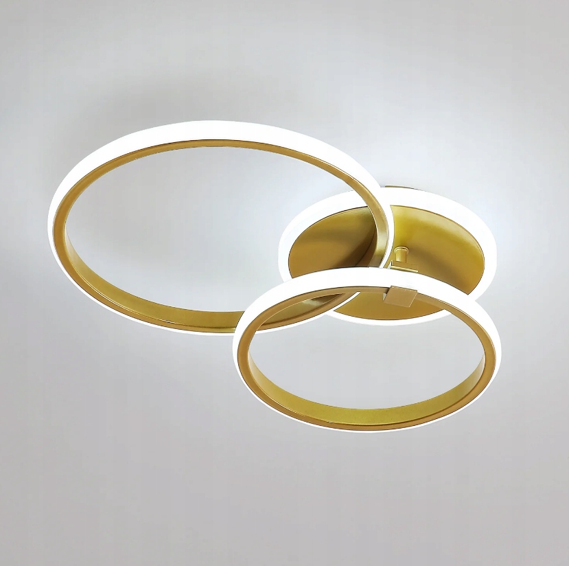 LAMPA SUFITOWA LED PLAFON RING ZŁOTA 42W - NOWOCZESNA OKRĄGŁA - BARWA ZIMNA 6500K