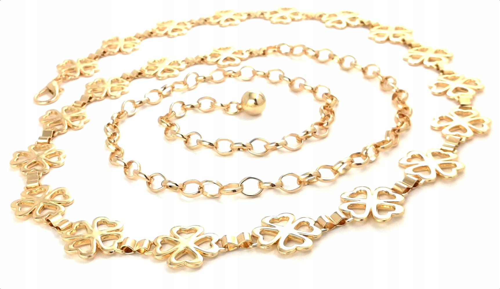 

Ozdobny Pasek Metalowy Łańcuszek Złoty