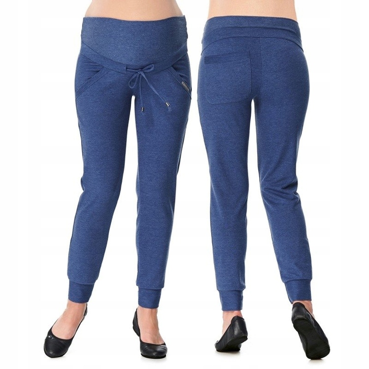 Těhotenské kalhoty Damla 9fashion indigo bavlněné, pohodlné pro maminky