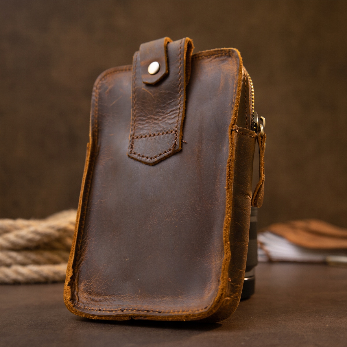 Nerka do paska Vintage smart brązowy 20419 Typ nerka