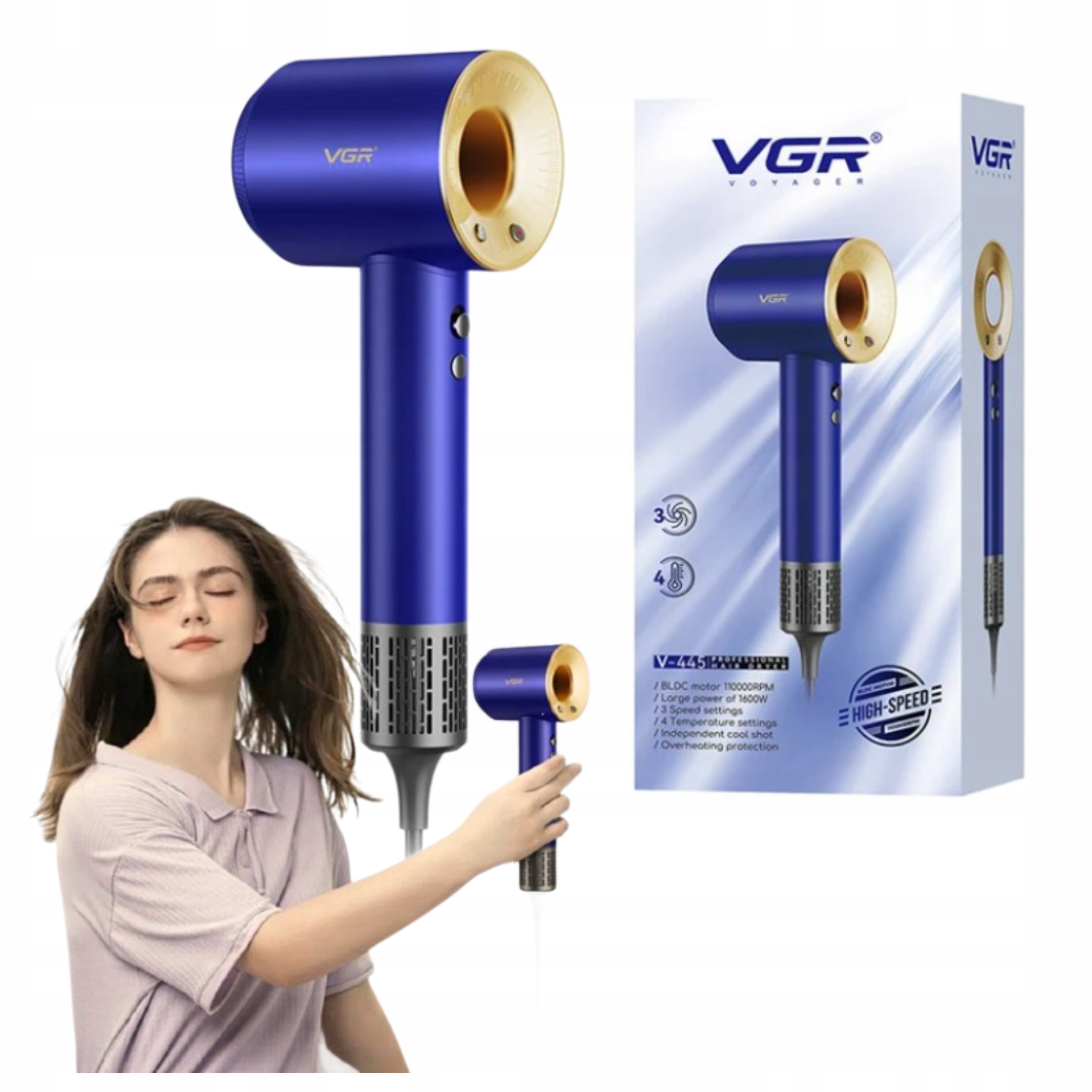 Suszarka Do Wlosow Speed 1600W Szybka Lekka Jonizacja 3 Biegi 4 Stopnie