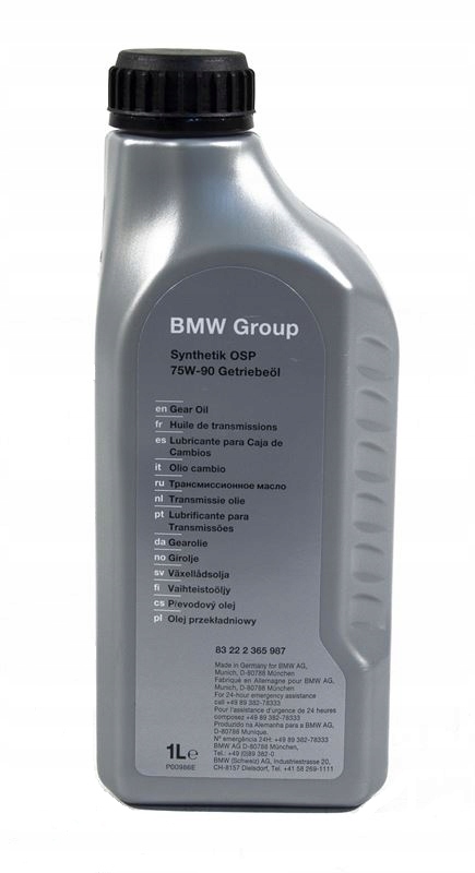 

Oe Bmw Olej Przekładniowy do Mostu 75W90 1L