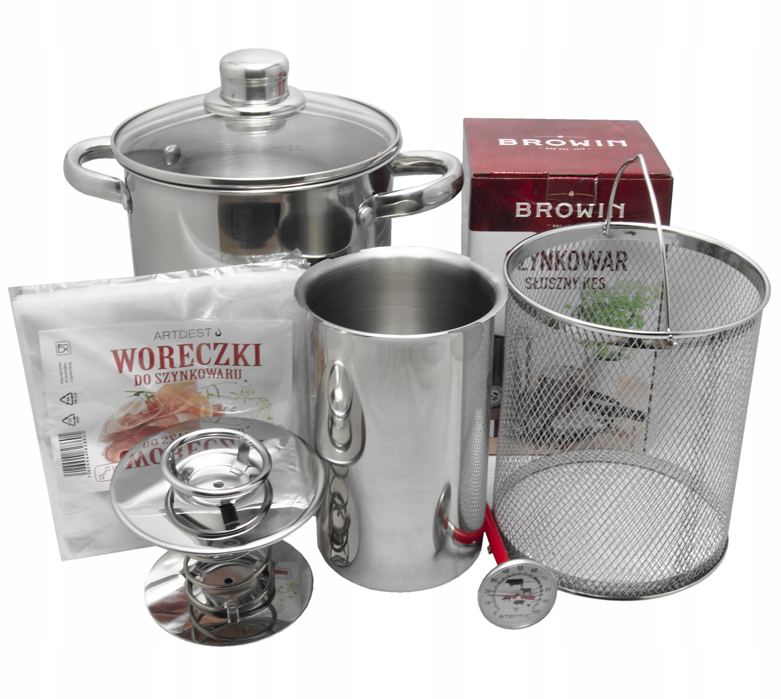 

Szynkowar Zestaw Termometr Garnek Sito Worki 1,5kg