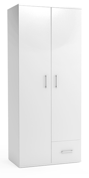 SZAFA DWUDZWIOWA Z SZUFLADĄ BIAŁA PRODUCENT + NAD Marka ALWI Meble