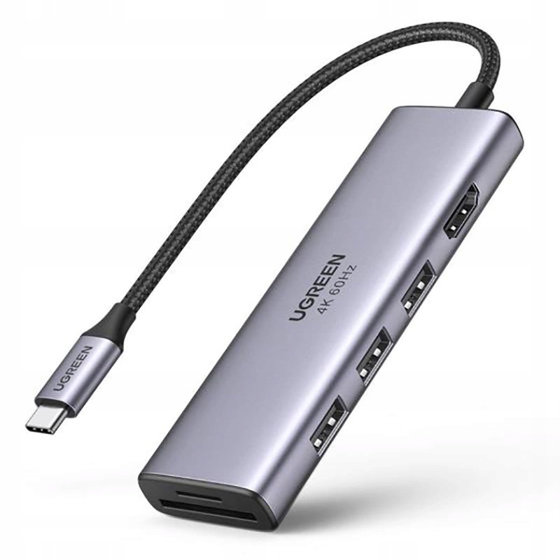 Ugreen 6v1 multifunkční Usb Hub typu C 3x Usb 3.2 Gen 1 Hdmi 4K 60Hz