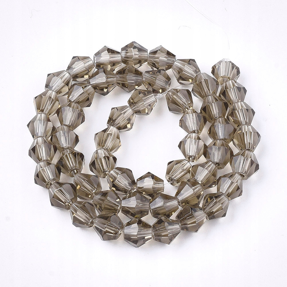 Koraliki Szklane 6x6mm 50szt/30sm/sznurek
