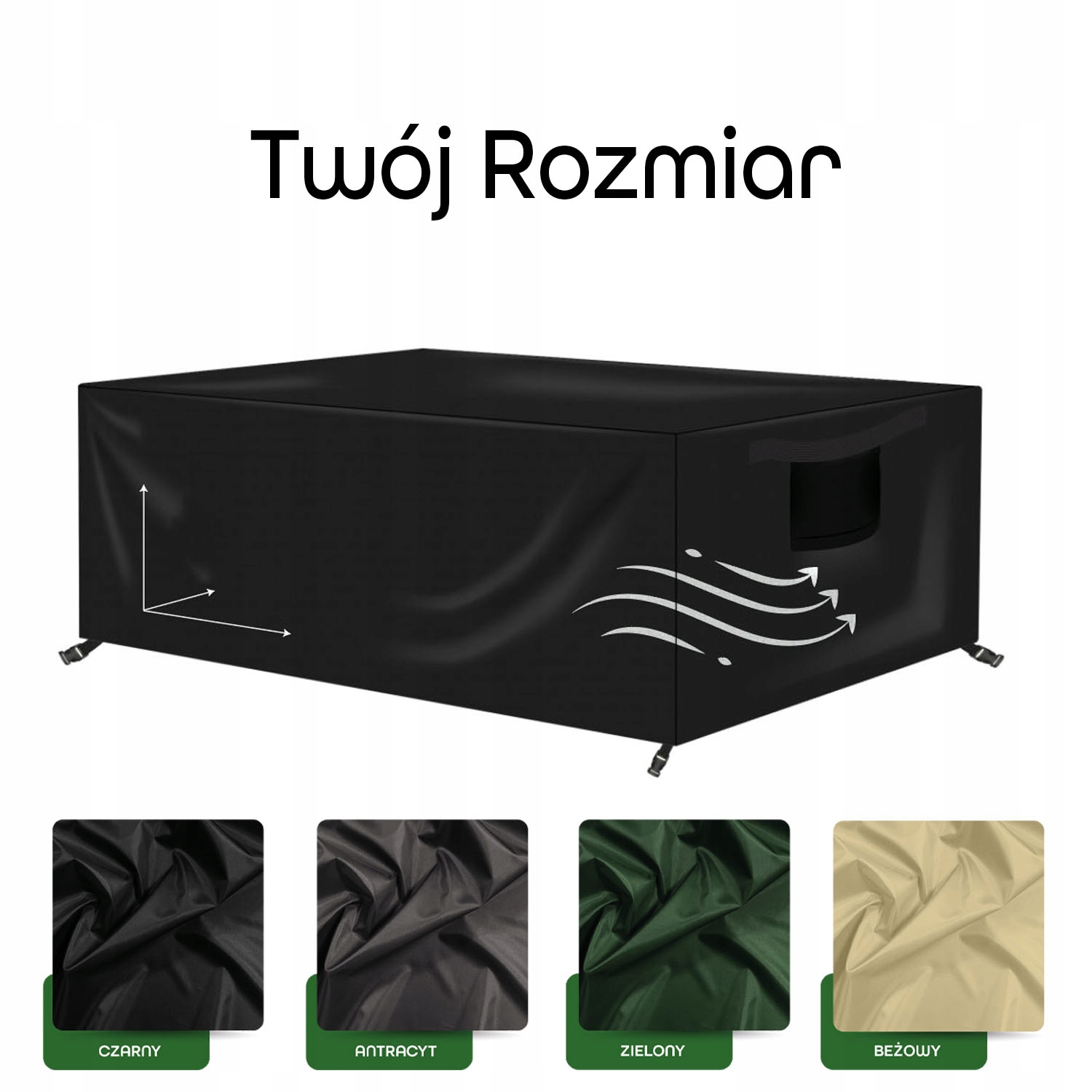 WODOODPORNY POKROWIEC NA MEBLE OGRODOWE Wymiar CENA ZA METR Grafit Beż Cechy dodatkowe wodoodporność ze sznurkiem zabezpieczającym