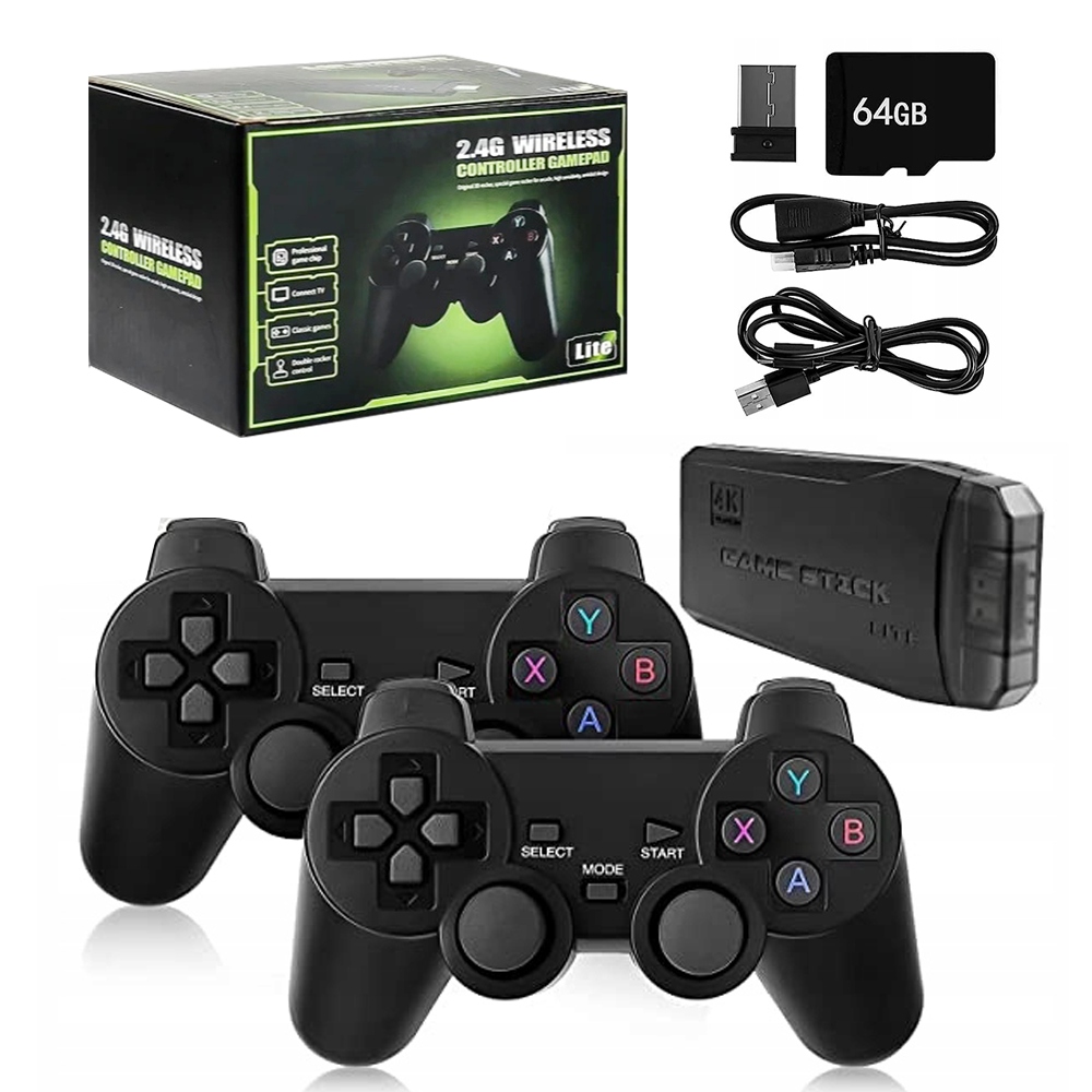 Konsola Telewizyjna Retro M8 Hdmi Z 2 Padami I 64GB Pamięci