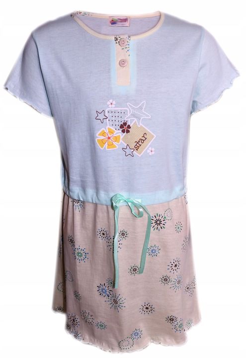 

Koszula nocna dziewczęca z krótkim rękawem 98-104