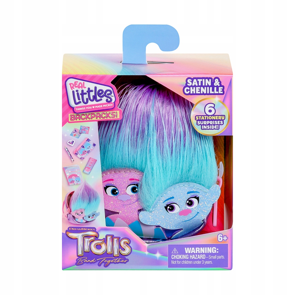 MINI PLECACZEK PORTFELIK SATYNA SZENIL TROLLE 3 IDEALNY PREZENT DZIECI 6+