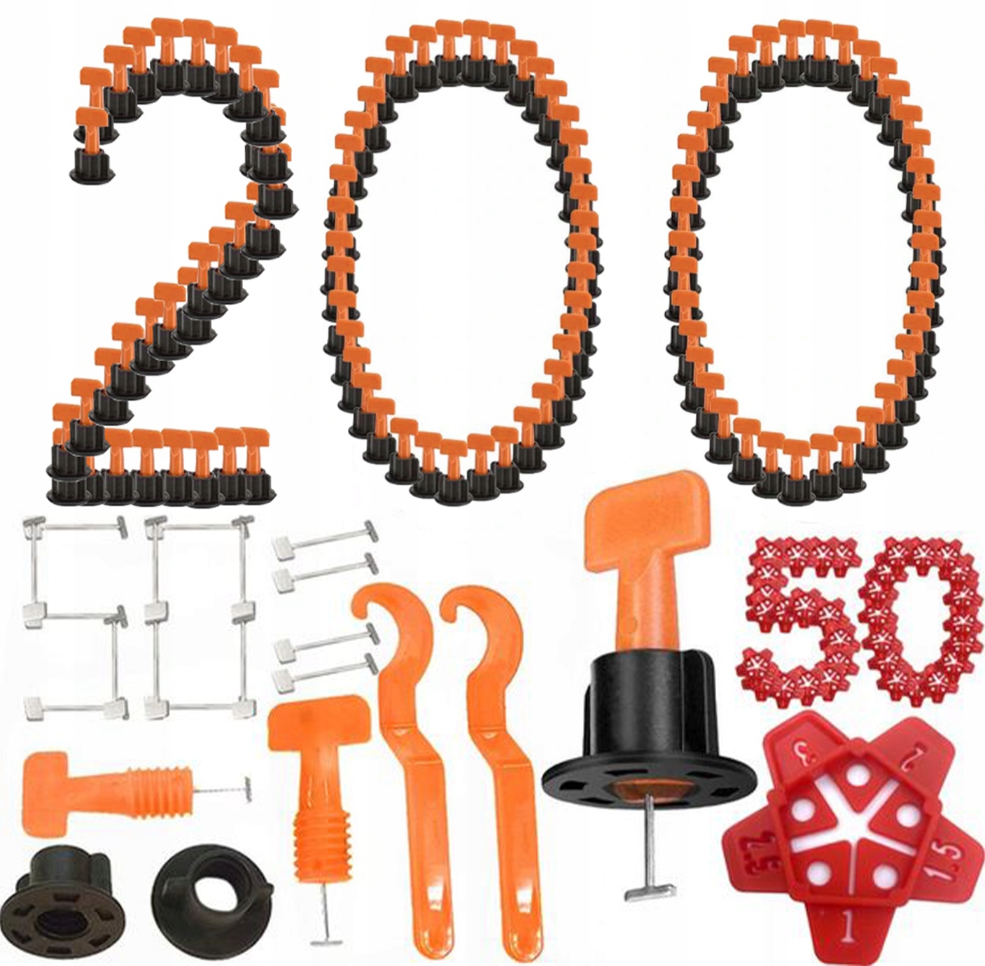 

200x System Poziomowania Płytek Klipsy v.2 Klucz