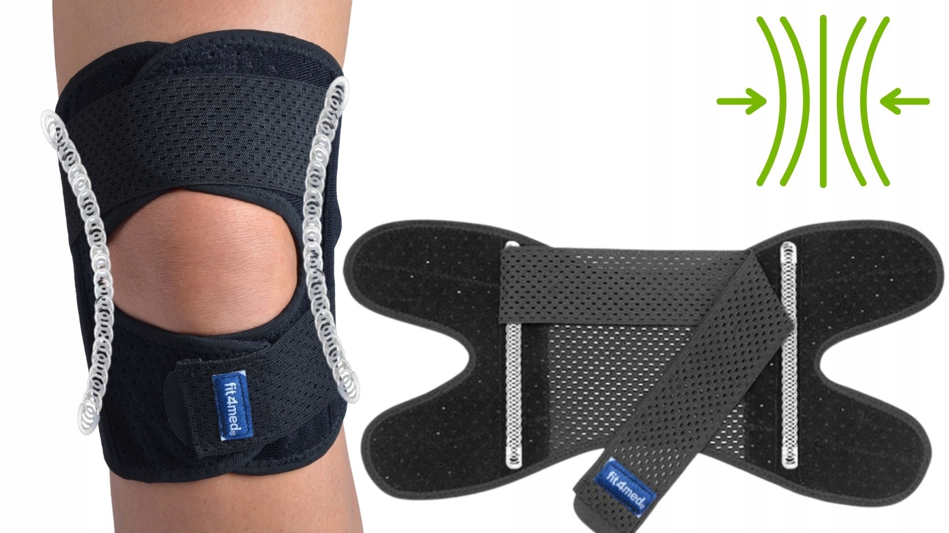 STABILIZATOR OPASKA KOLANA Z SZYNAMI BOCZNYMI ELASTYCZNY DOBZE STABILIZUJE Model STABILIZATOR KOLANA LEWY