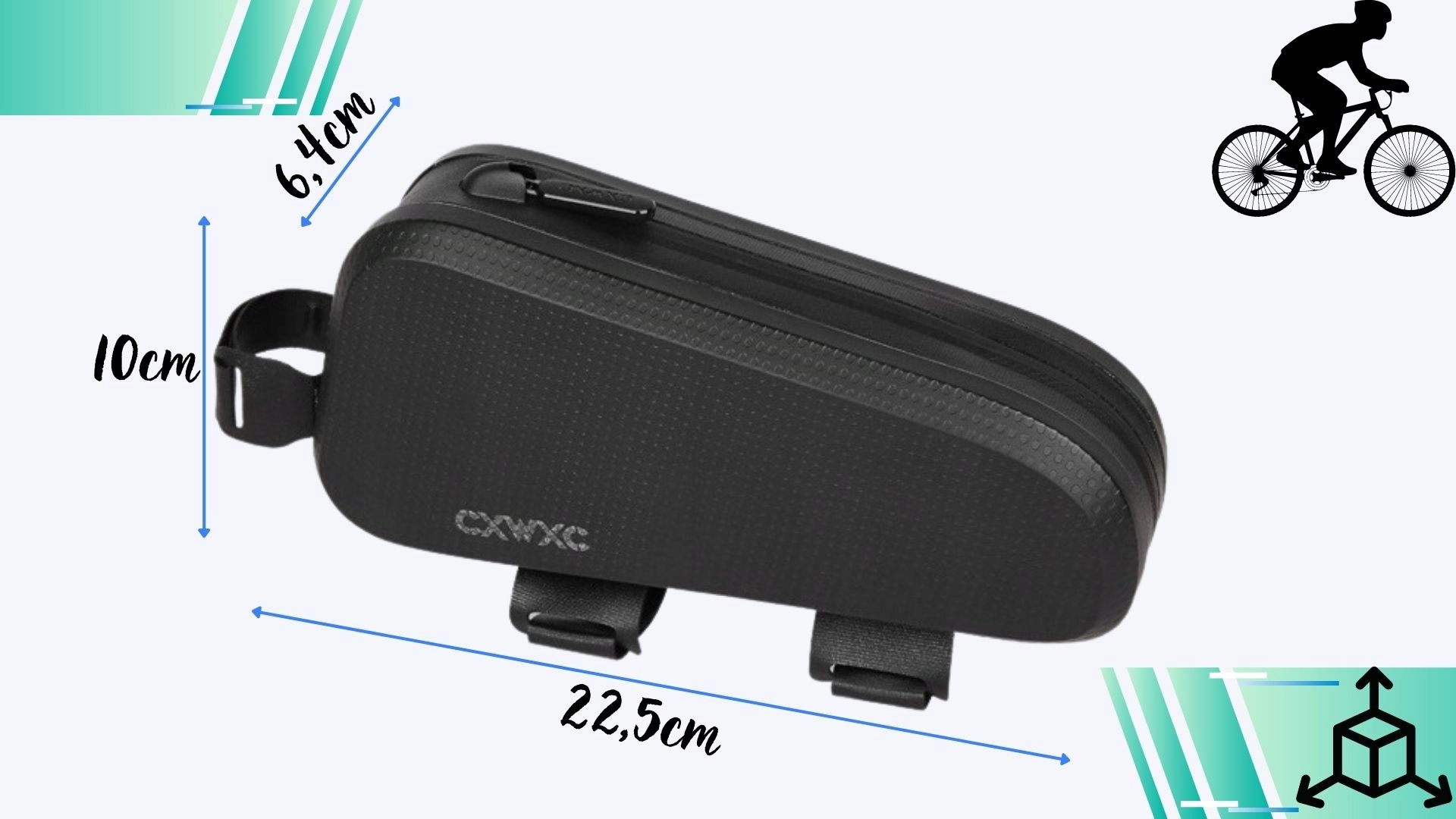 SAKWA ROWEROWA NA ROWER TORBA NA RAME WODOODPORNA SOLIDNA POJEMNA JAKOŚĆ XL Szerokość produktu 7 cm