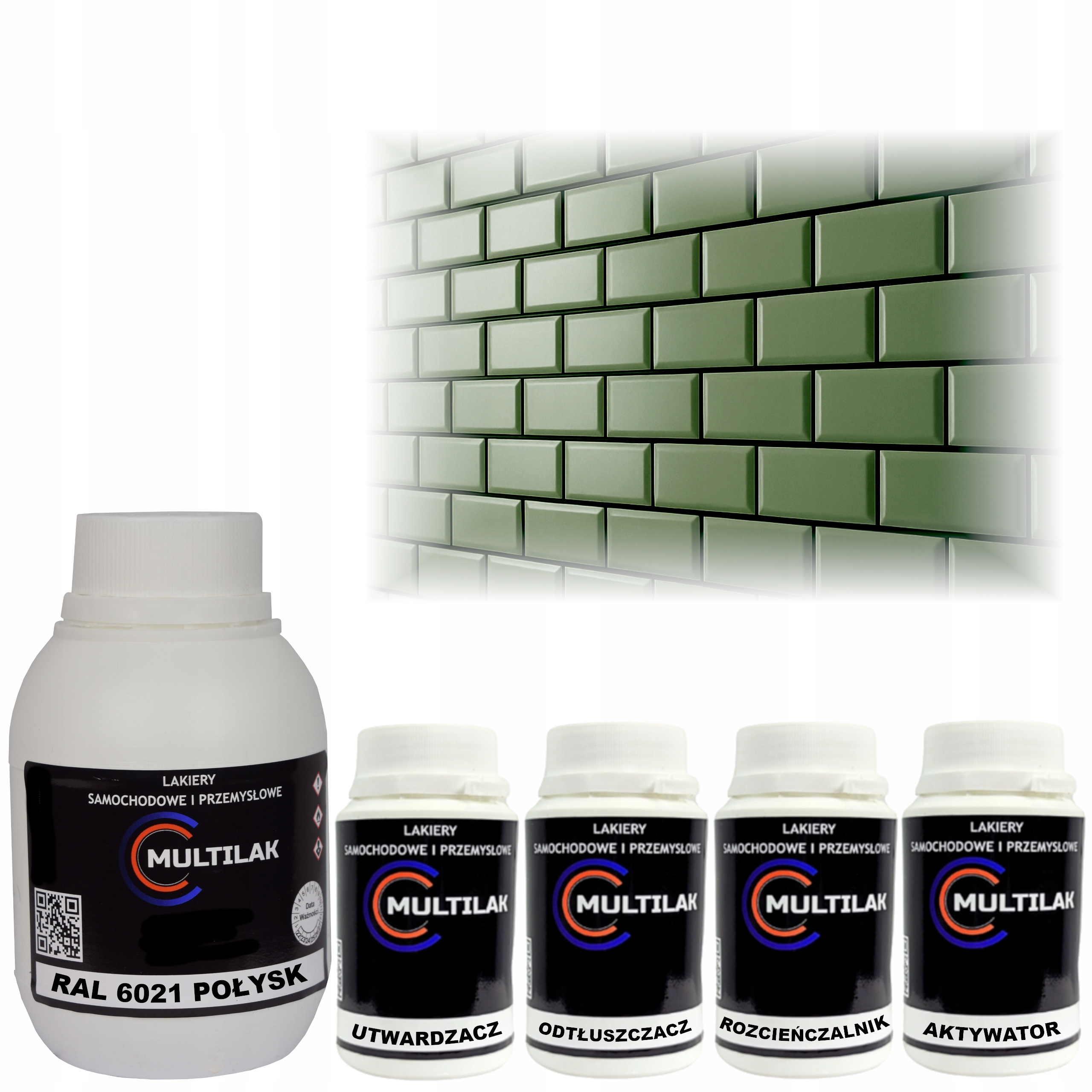 Lak barva Ral 6021 na glazuru dlaždic na váleček štětec 0,5L Lesk