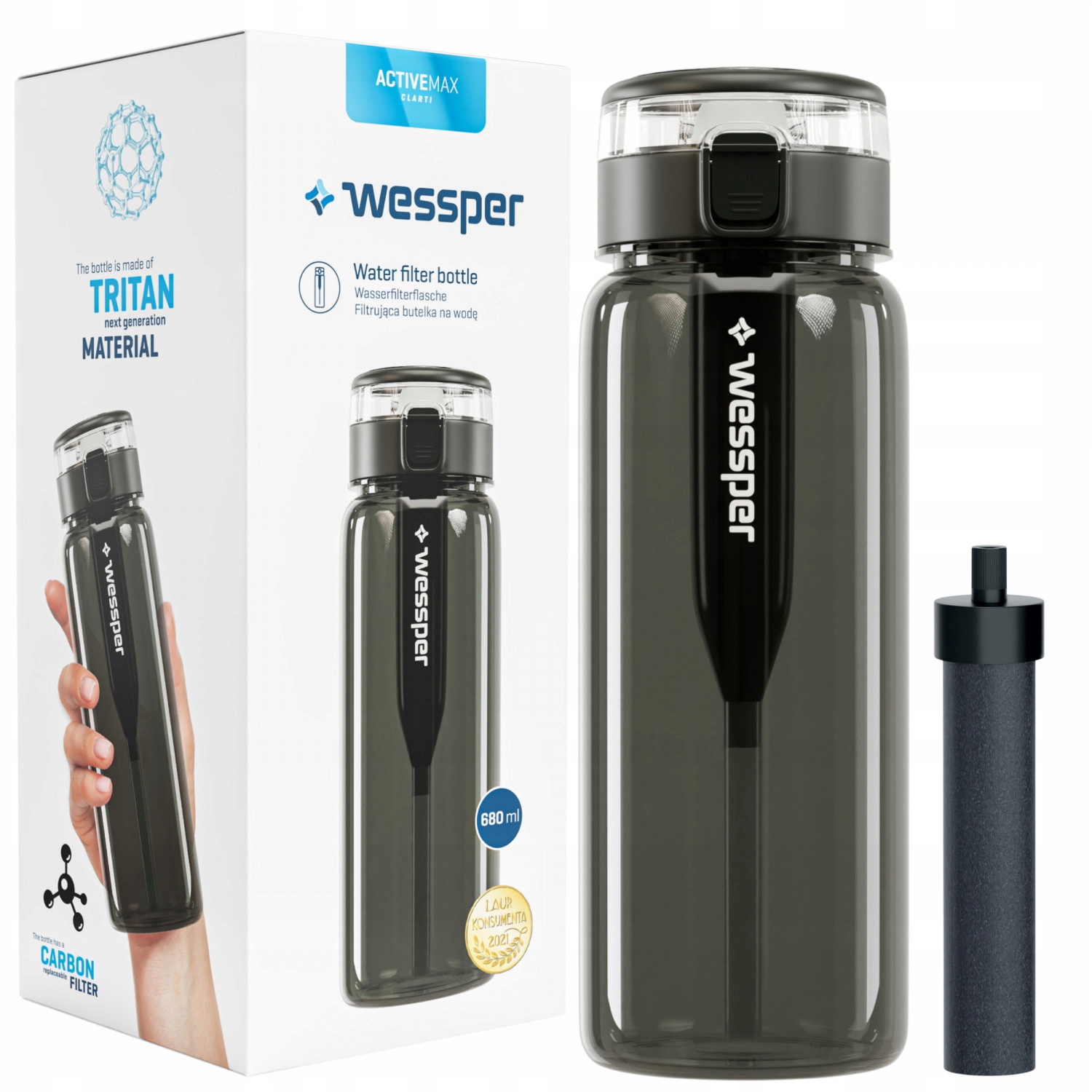 

Butelka Filtrująca Wessper Tritan Filtr Węglowy