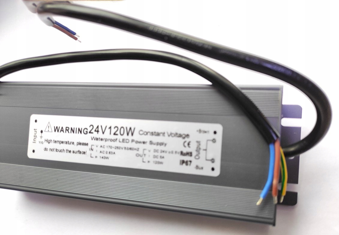 

Zasilacz Wodoodporny 24V 120W IP67 Do Taśm Led