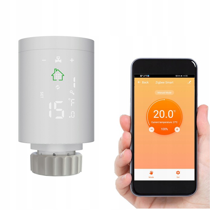 ZESTAW 5 GŁOWICA TERMOSTATYCZNA GTZ04 TERMOSTAT GRZEJNIK BRAMKA ZIGBEE TUYA Kod producenta + bramka ZigBee WiFi TUYA