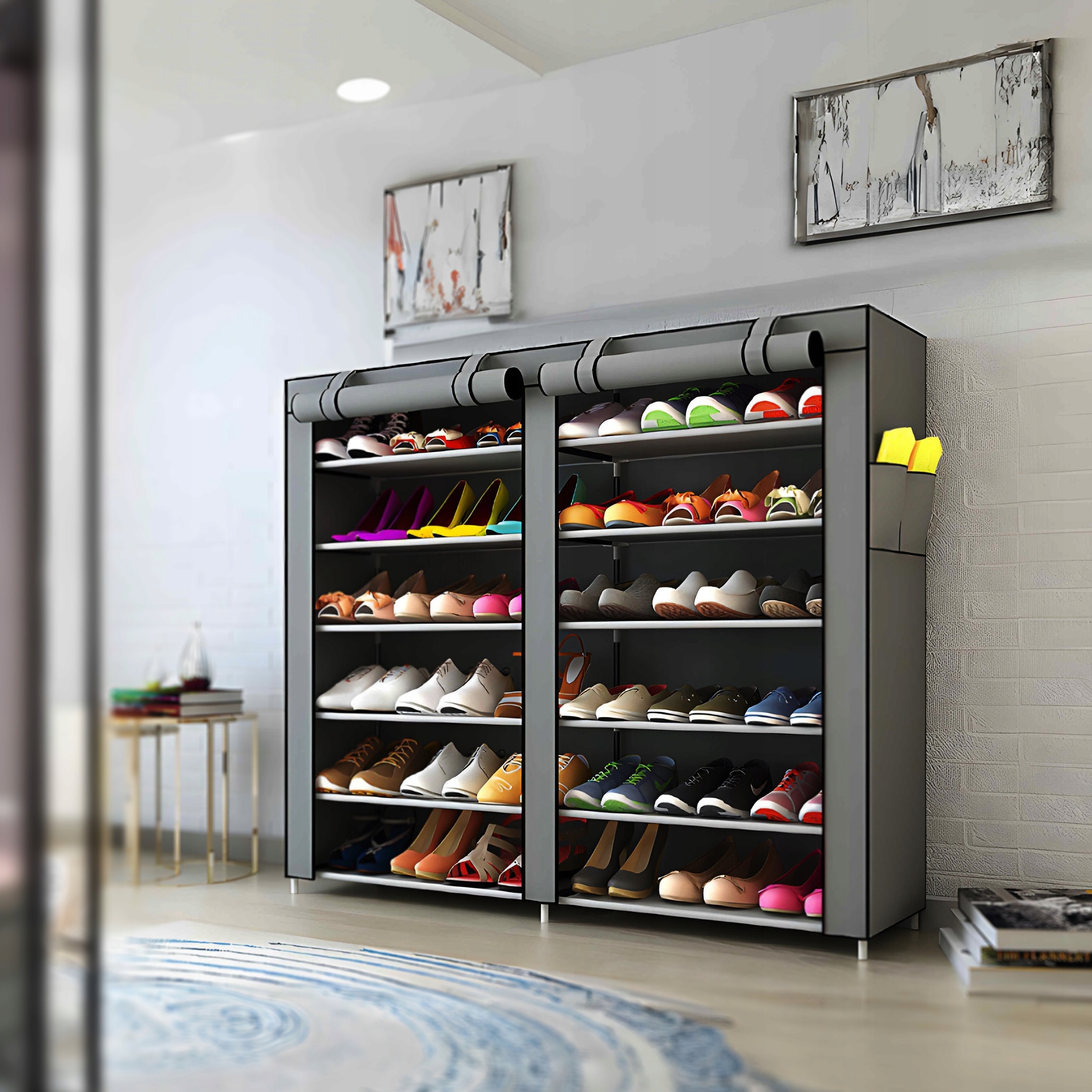 SZAFKA REGAŁ NA BUTY TEKSTYLNA SZAFA MATERIAŁOWA SKŁADANA ORGANIZER XXL Maksymalna liczba par butów więcej