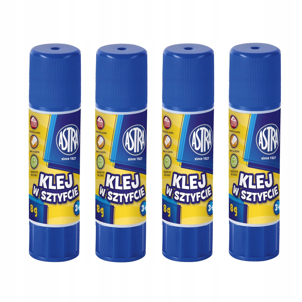 4 x Klej Szkolny Astra W Sztyfcie 8 g Mocny