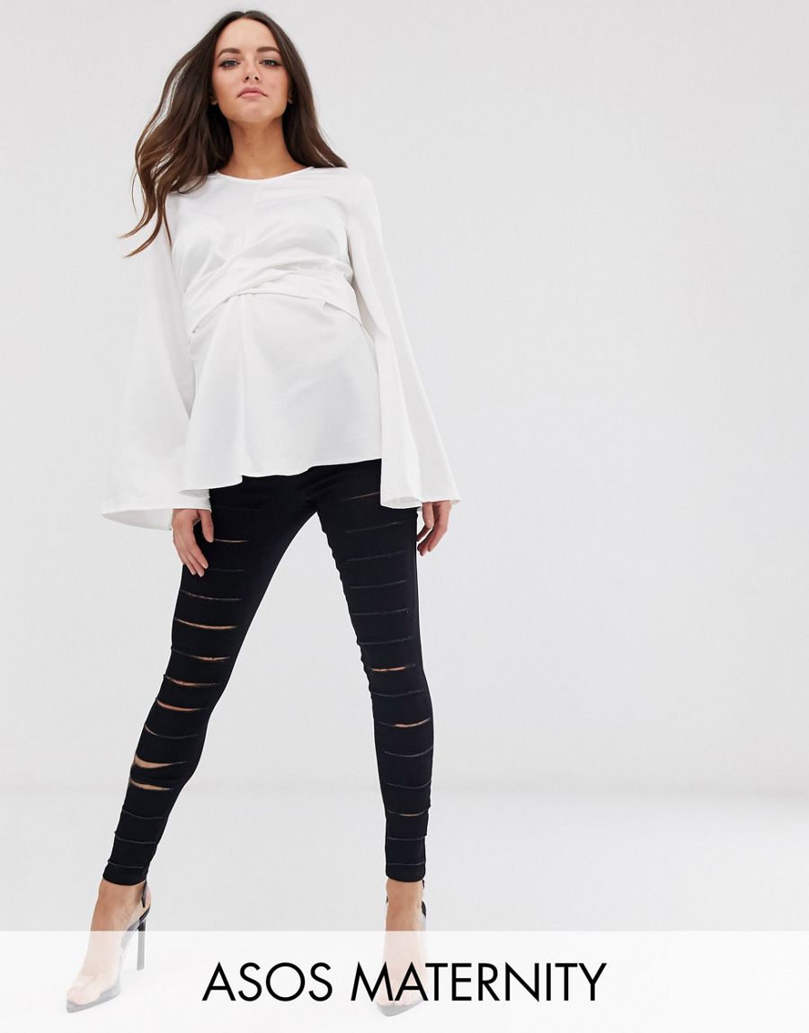 SPODNIE JEANSOWE DAMSKIE CZARNE RURKI 40 L 1AAR Marka inna