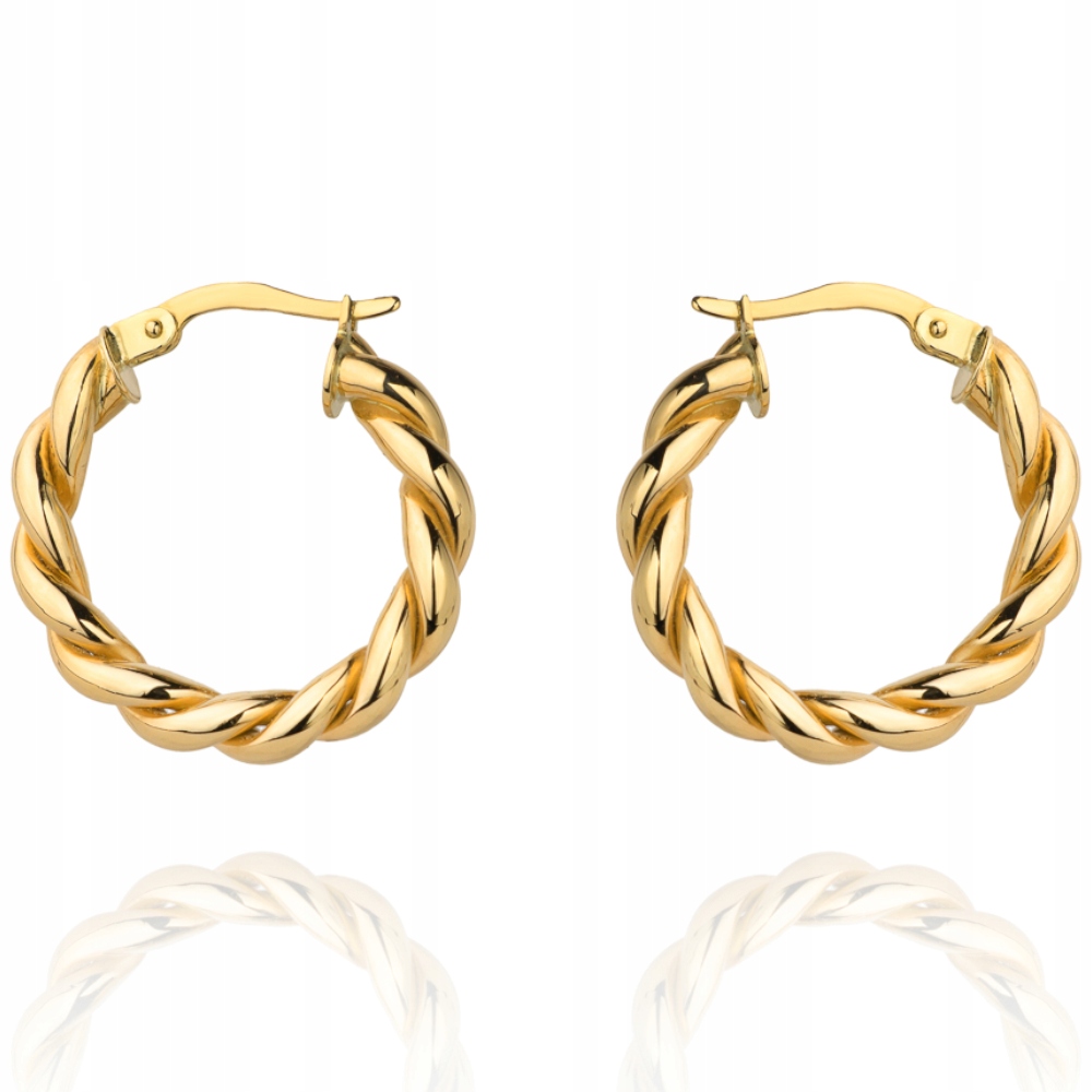 Velké Zlaté kruhové náušnice působivý dárek ryzost 585