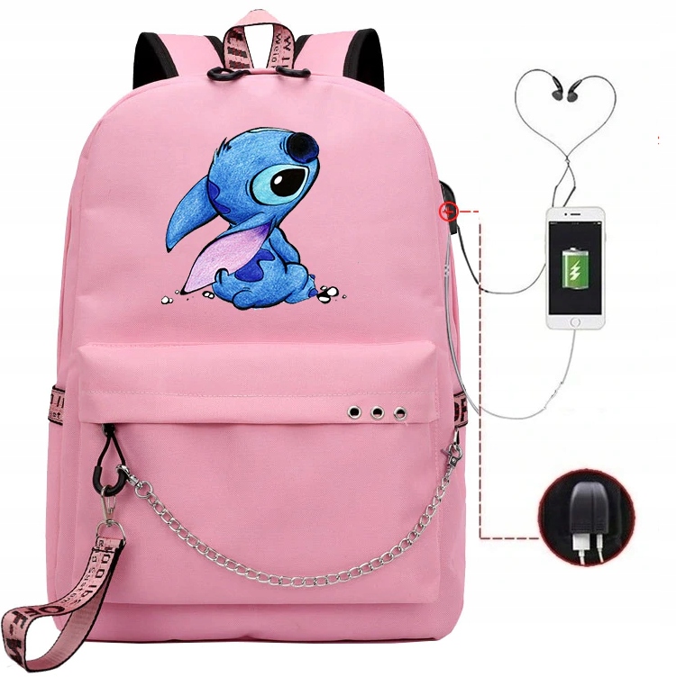 PLECAK SZKOLNY A4 USB DUŻY STICH LILO WZORY