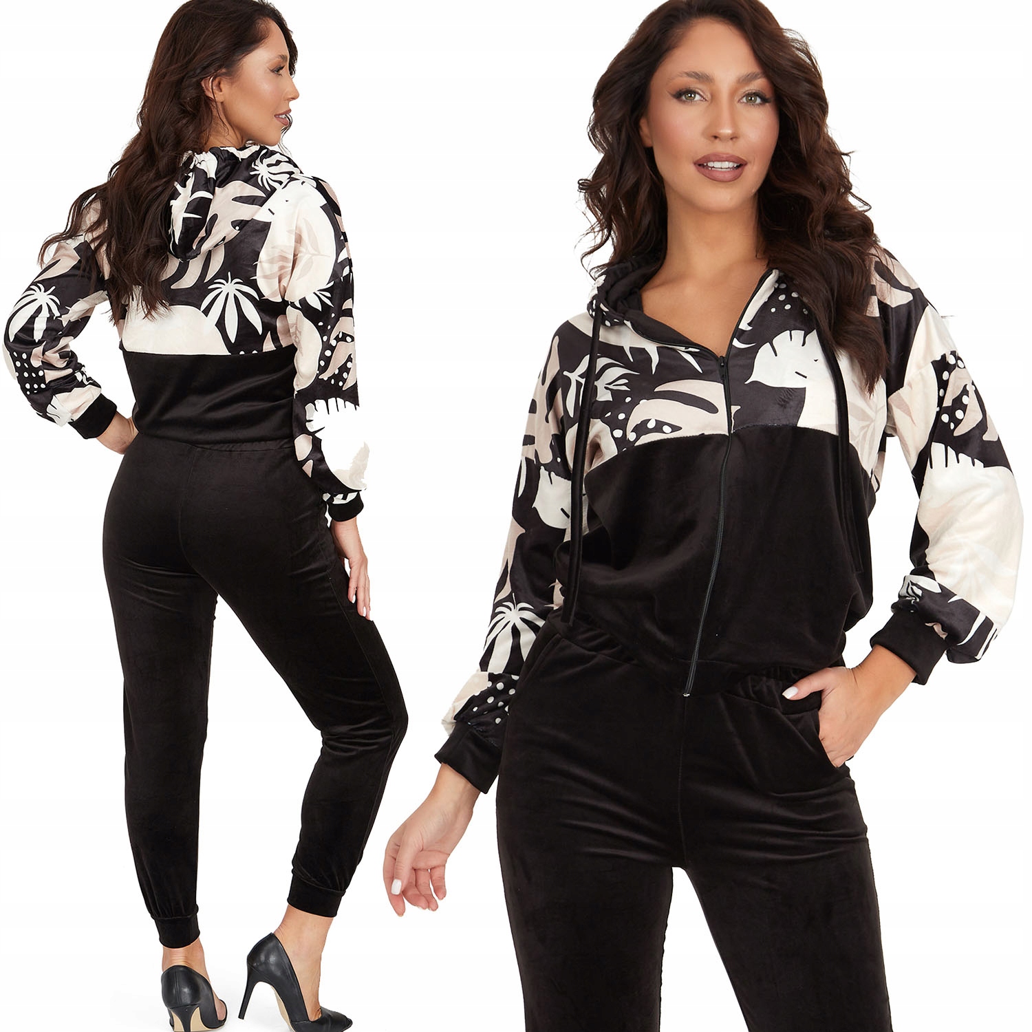 322_ XXL/44 _welurowy Komplet Dresowy