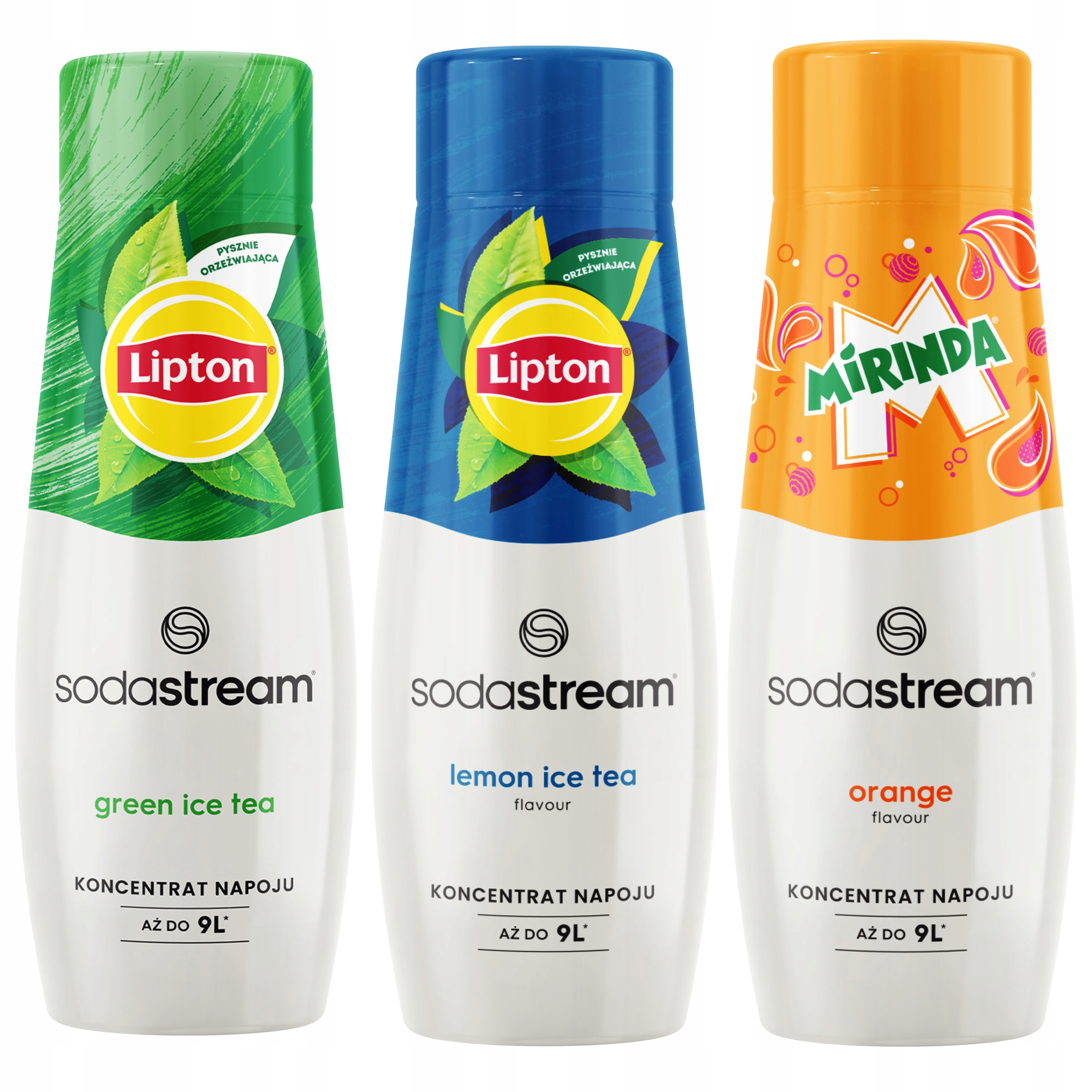 Levně 3x Koncentrovaný sirup Sodastream Sada Lipton Lemon Lipton Green Mirinda