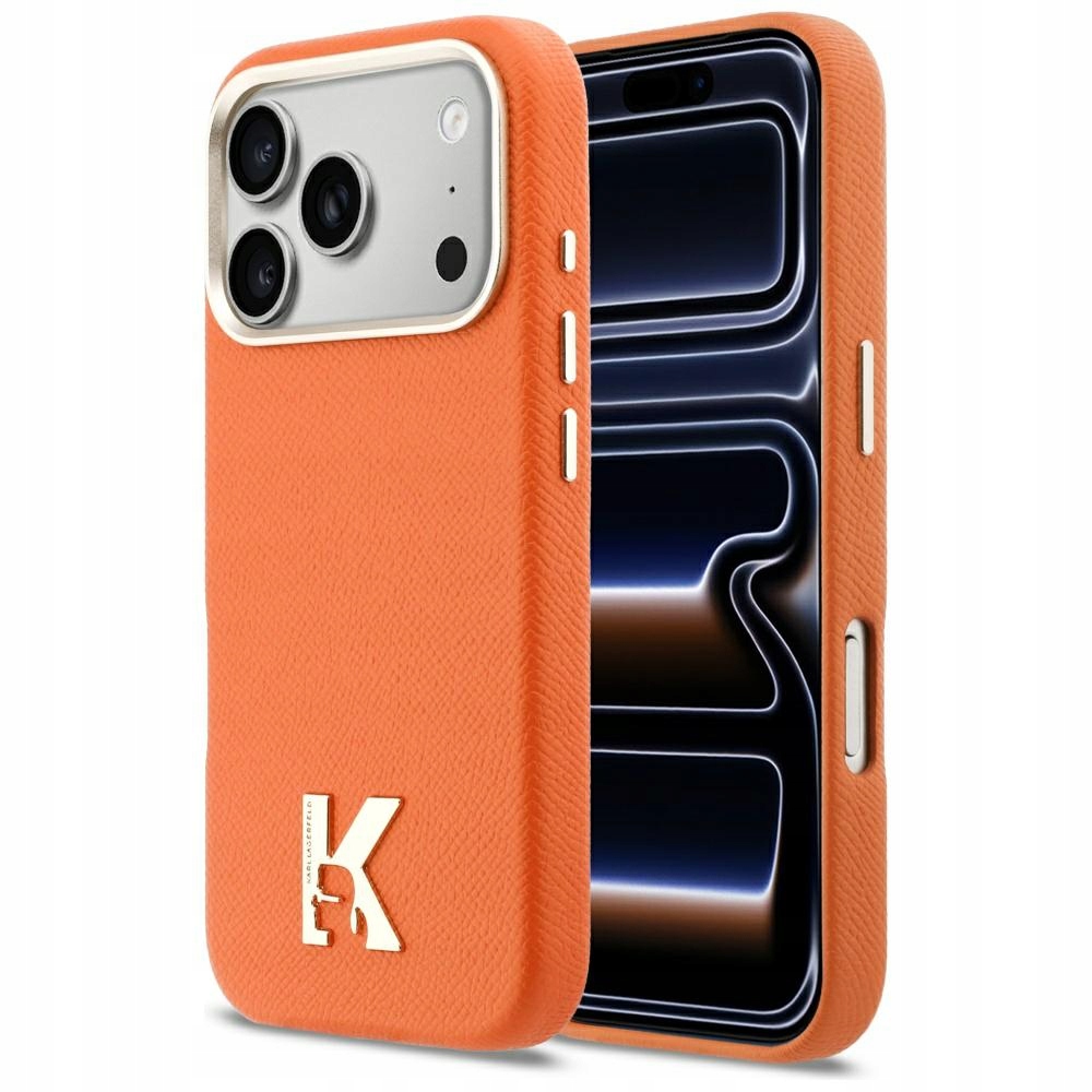 Pouzdro Karl Lagerfeld Karl Head Logo pro iPhone 17 Pro oranžové