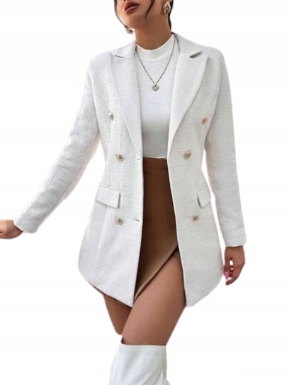 Sako krémový blazer Shein s podšívkou, 36 liber