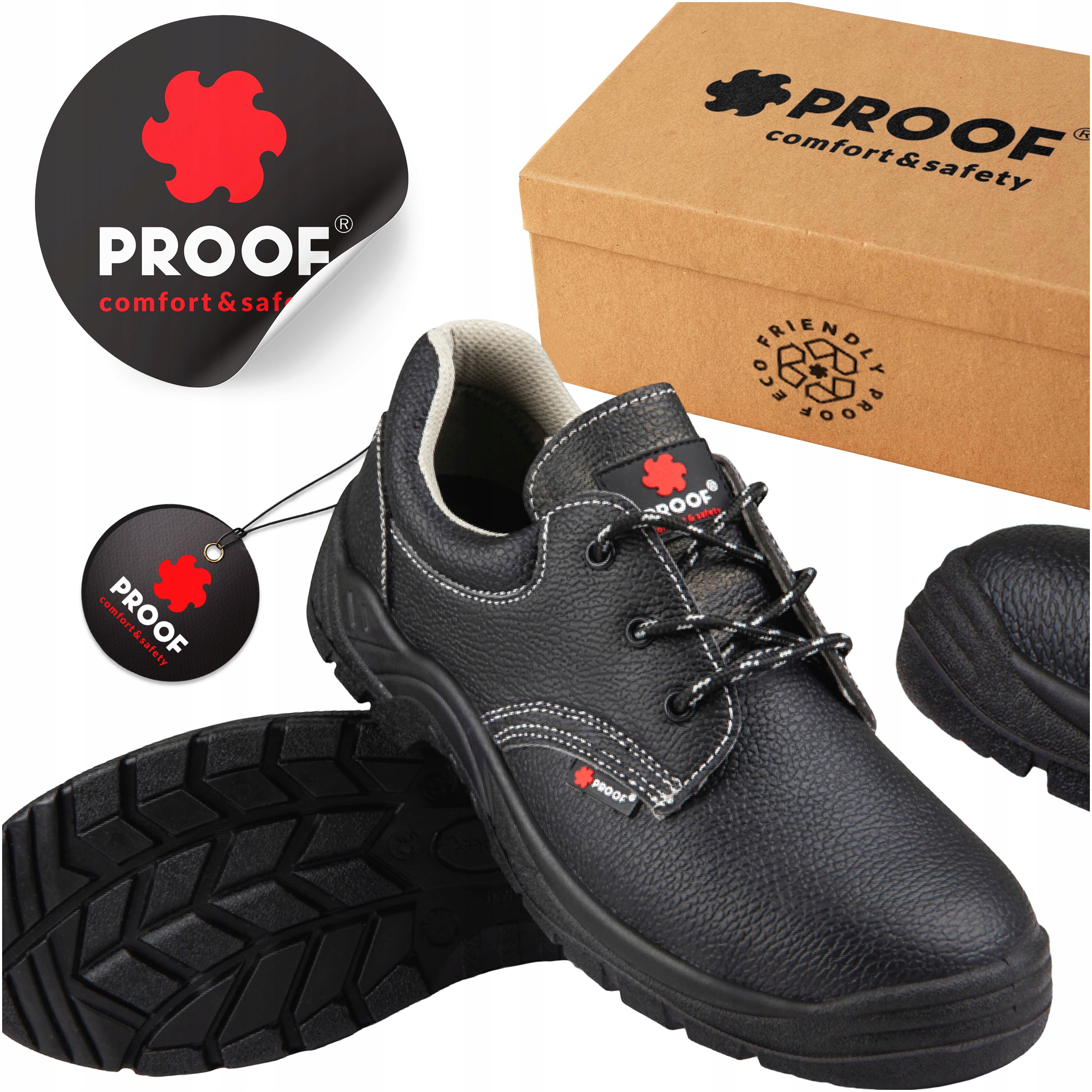 Buty Męskie Robocze Obuwie Ochronne Proof Stark Skóra Lico S1P Rozm. 43