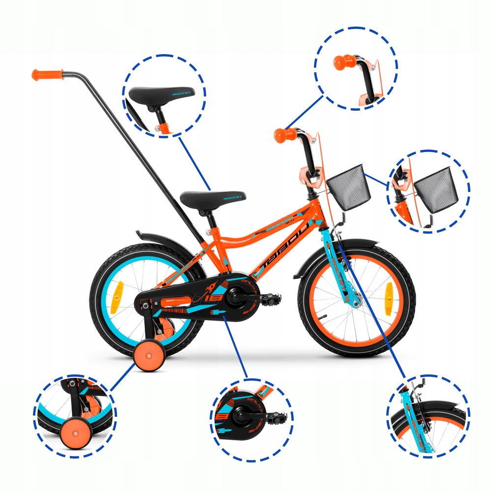 ROWER DZIECIĘCY ROWEREK 14 cali TABOU ROCKET BARDZO LEKKI PROWADNIK Model ROCKET 14