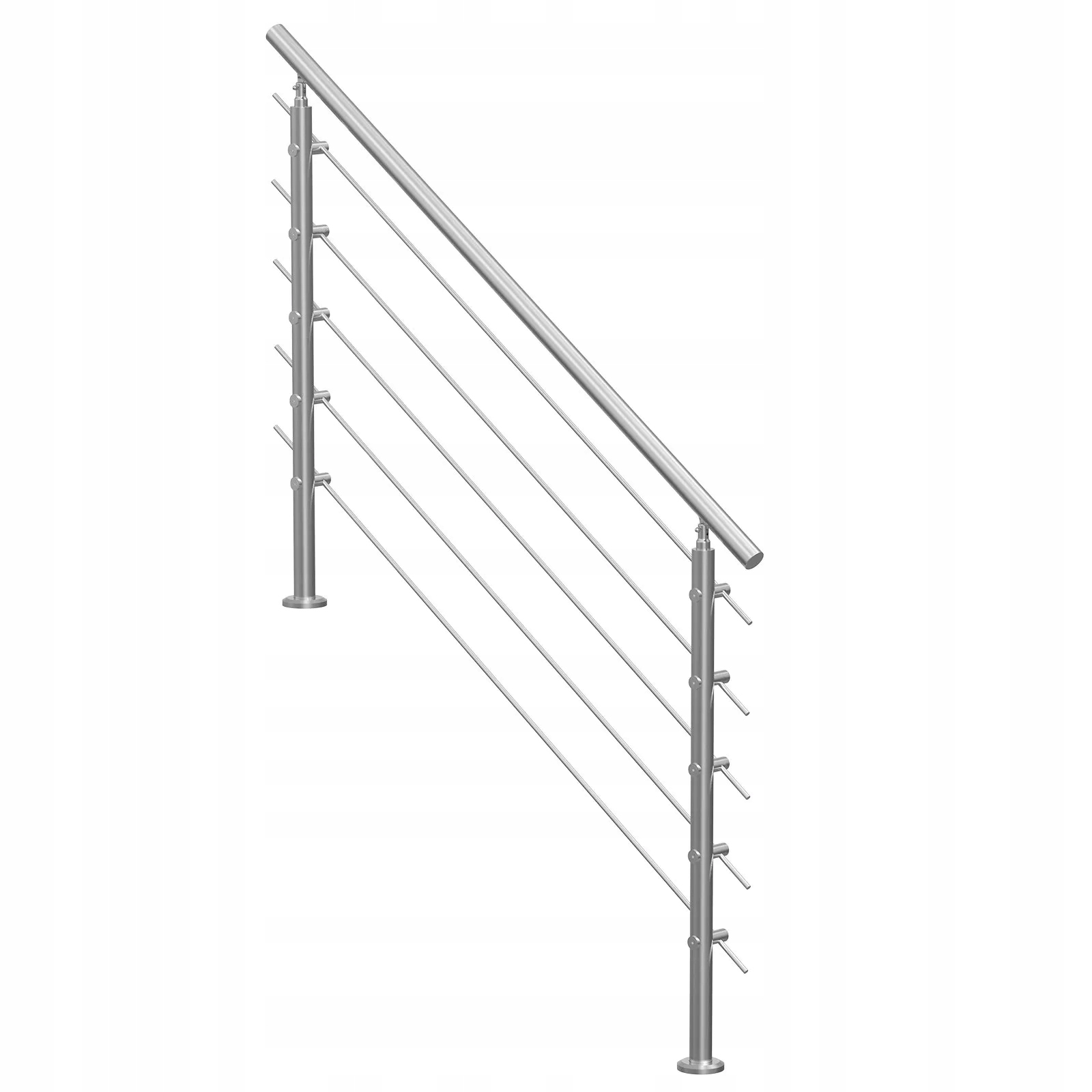 Schodové zábradlie so zábradlím 150 cm, 5 priečok, nerezová oceľ, sada na terasu