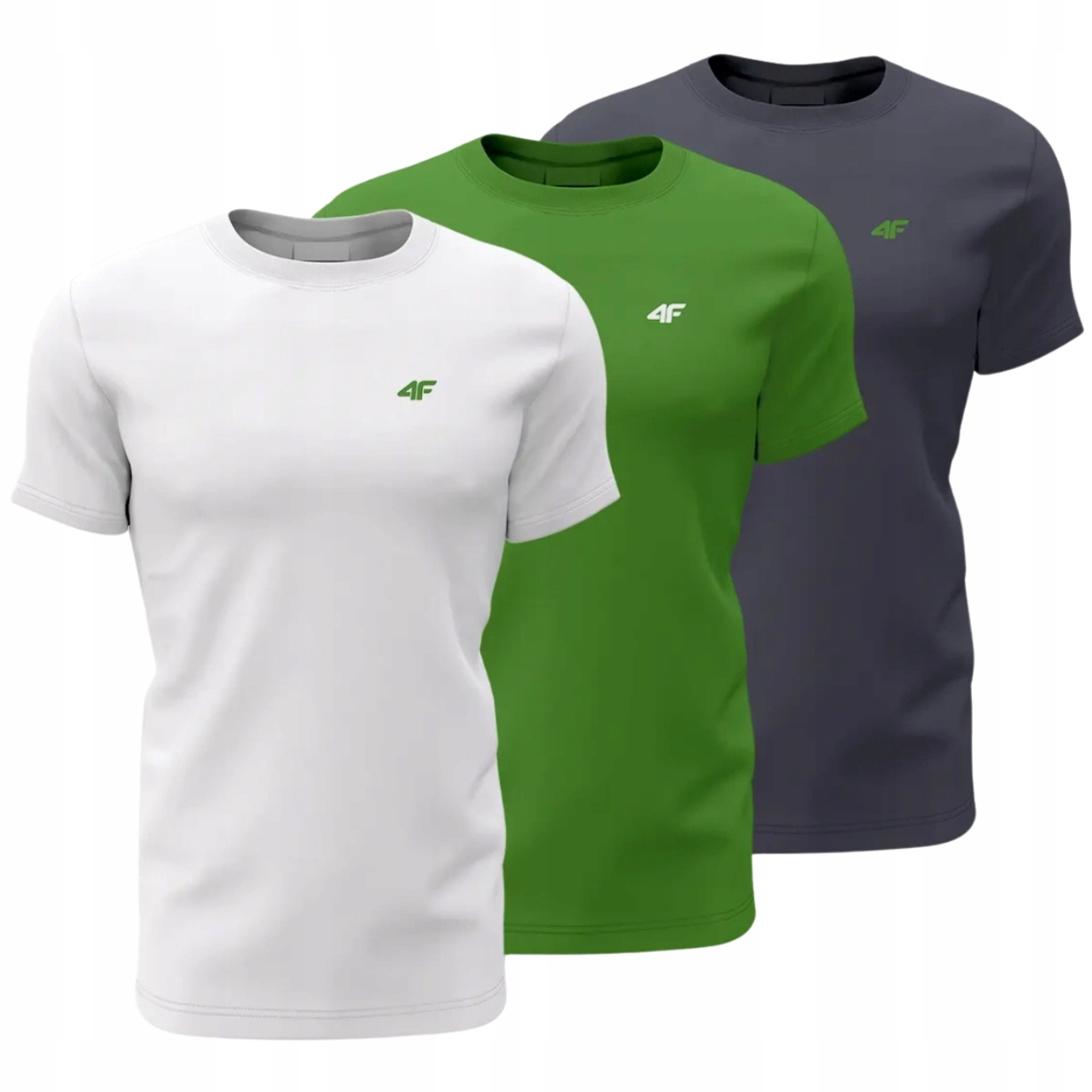 Koszulki Męskie 4F Zestaw Komplet 3 sztuki T-shirty Sportowe Bawełniane L