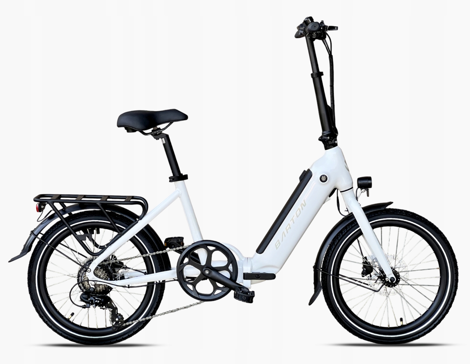 Rower Elektryczny Składany Barton E-fold Miejski 250W 36V 15Ah 25km/h Biały