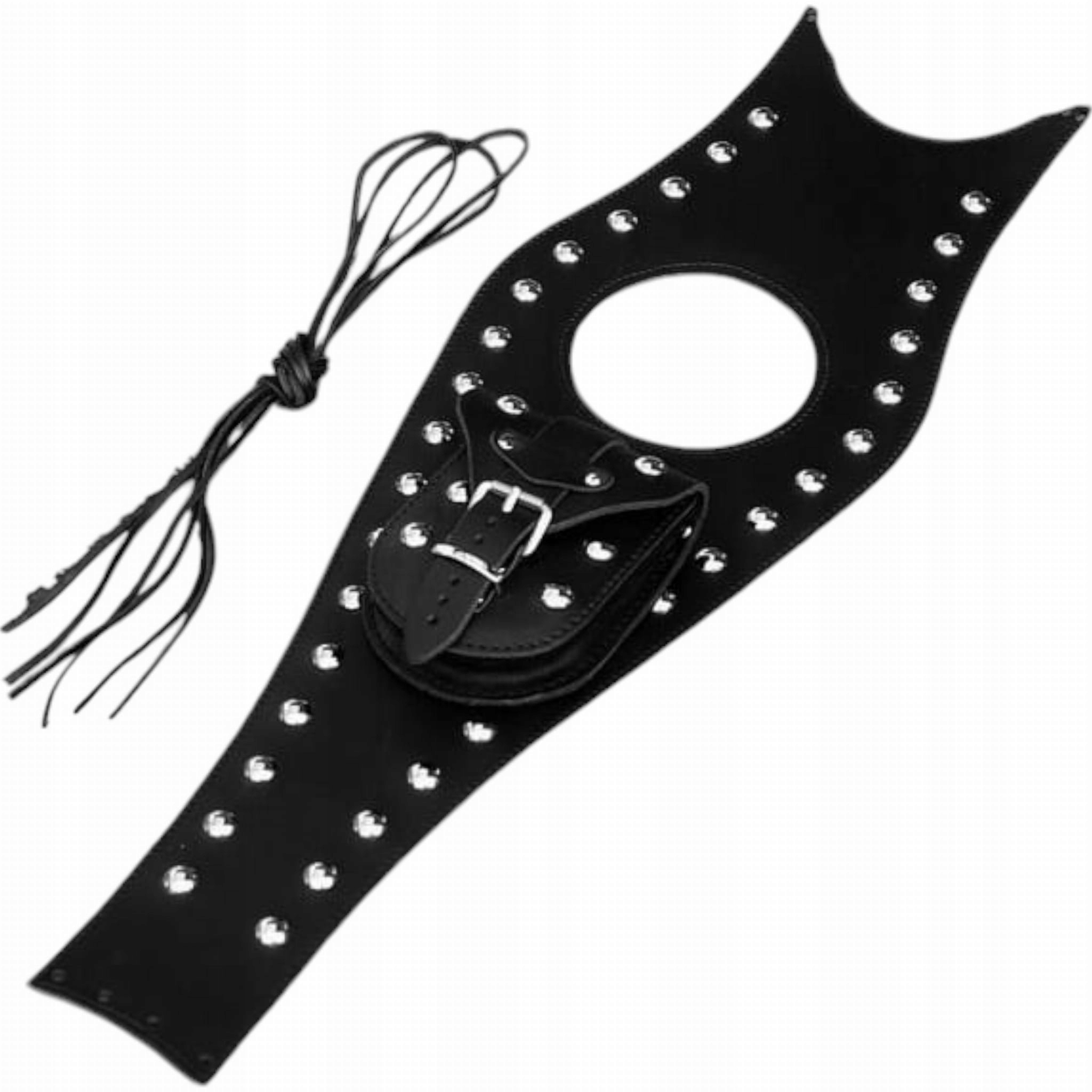 Kožená kravata na nádrž Junak M16 s cvočkami